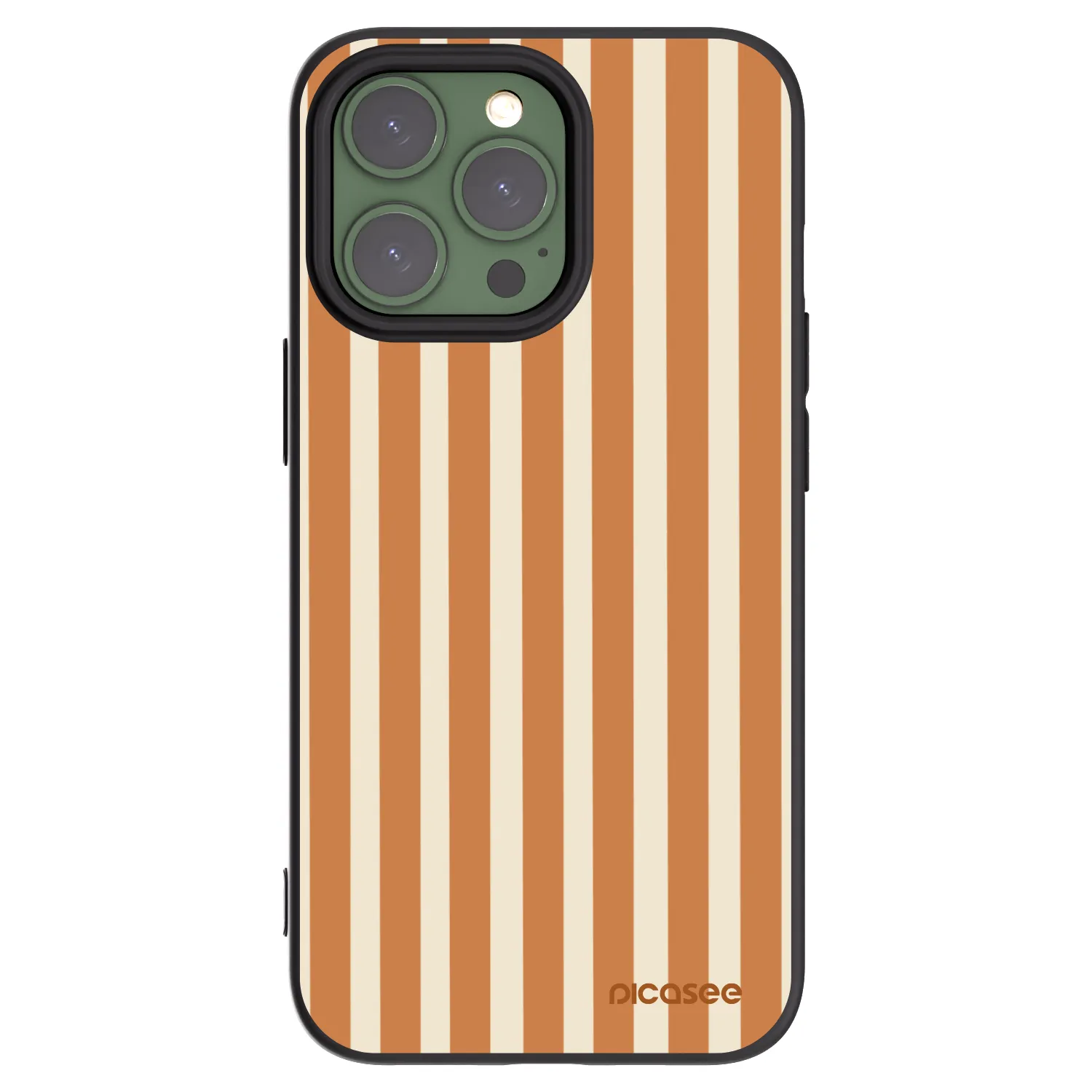Picasee husă neagră din silicon pentru Apple iPhone 13 Pro - Orange lines