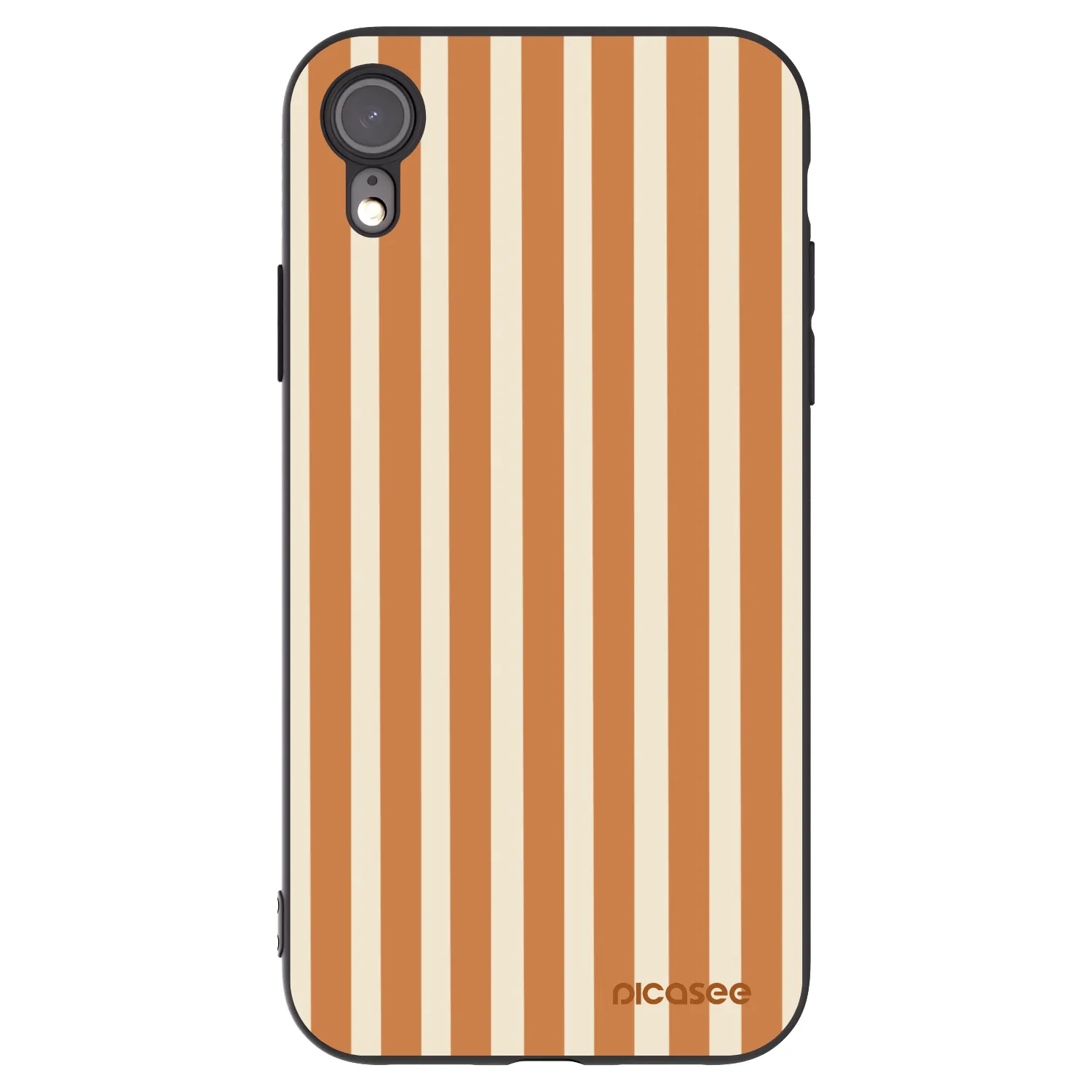 Picasee husă neagră din silicon pentru Apple iPhone XR - Orange lines