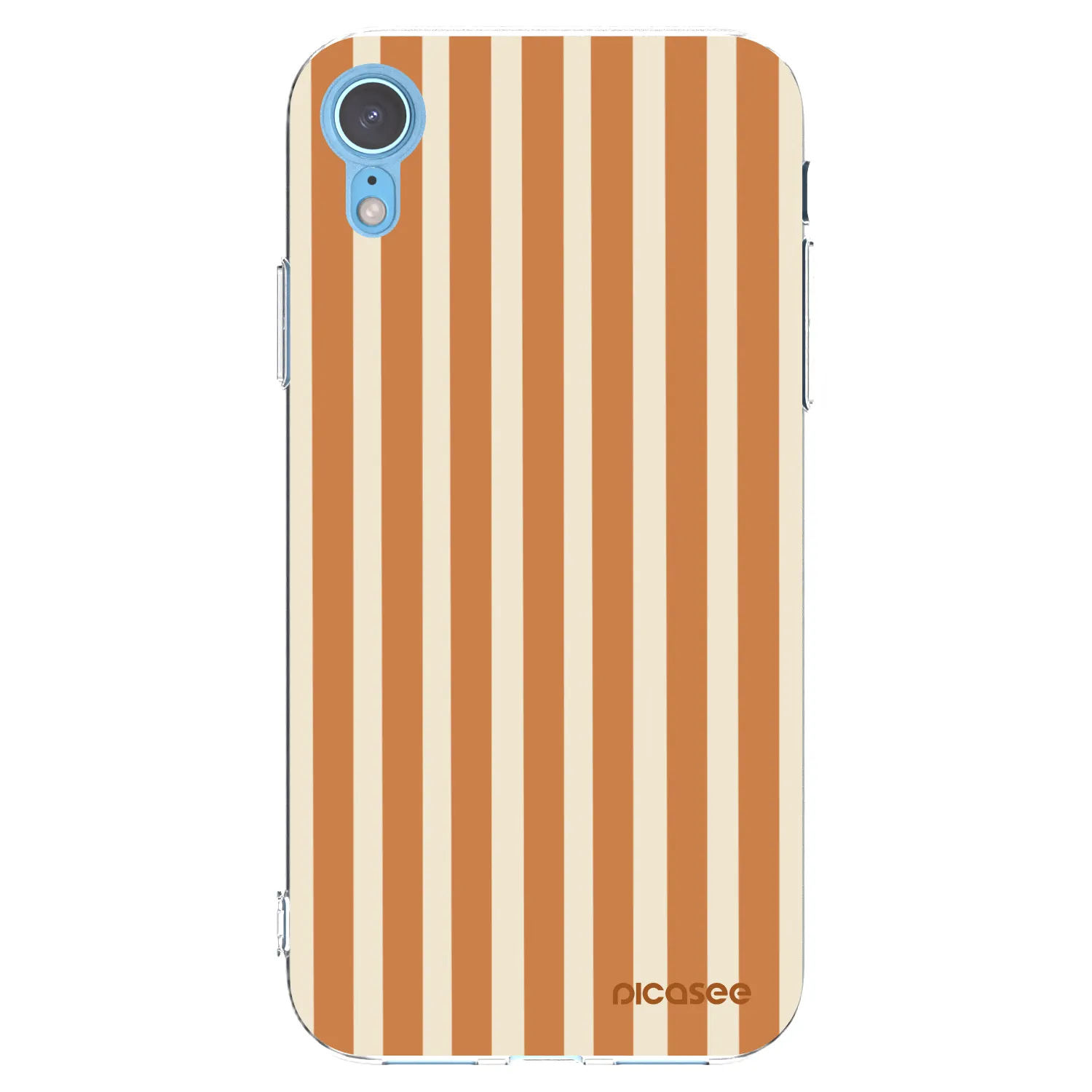 Picasee husă transparentă din silicon pentru Apple iPhone XR - Orange lines