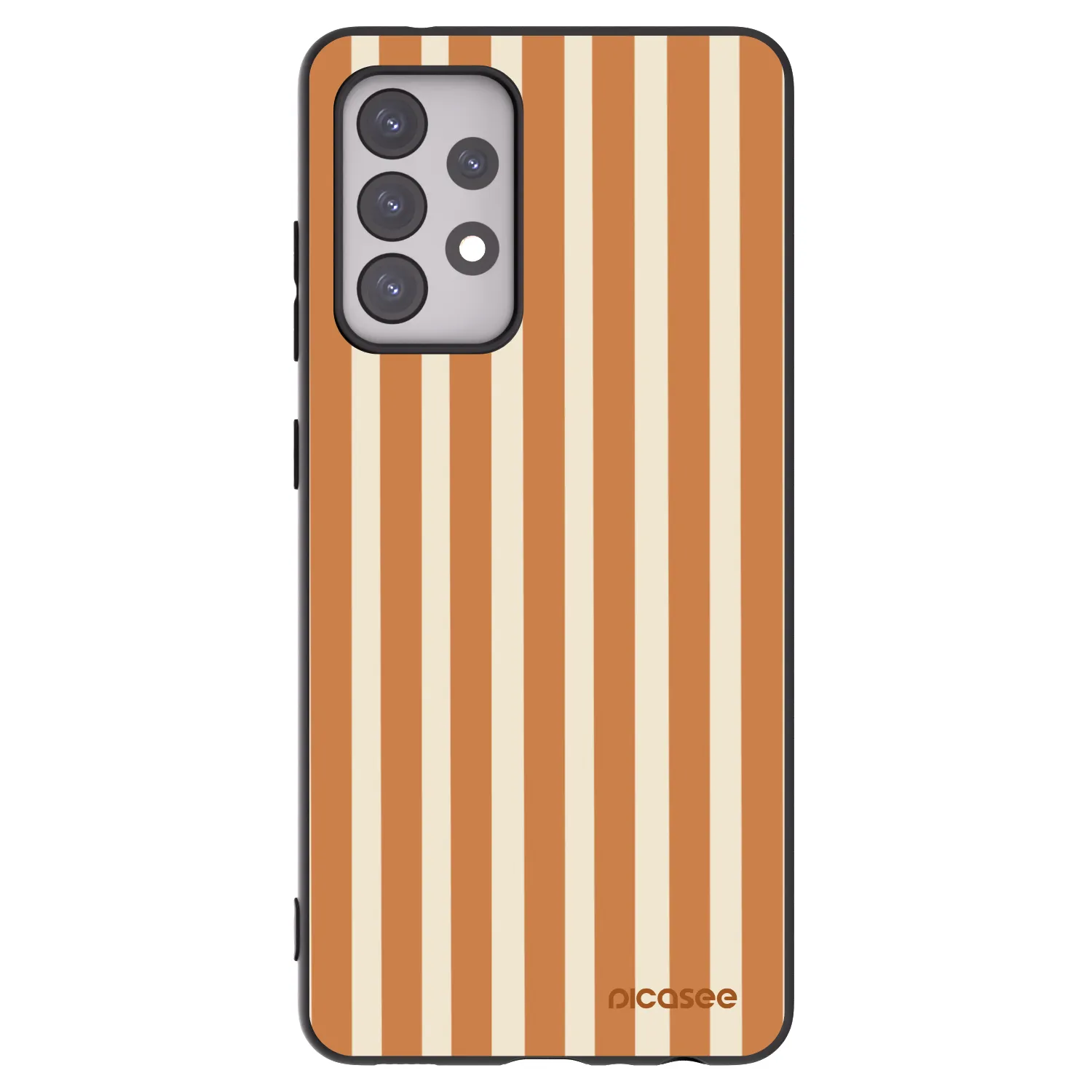 Picasee husă neagră din silicon pentru Samsung Galaxy A52s 5G A528B - Orange lines
