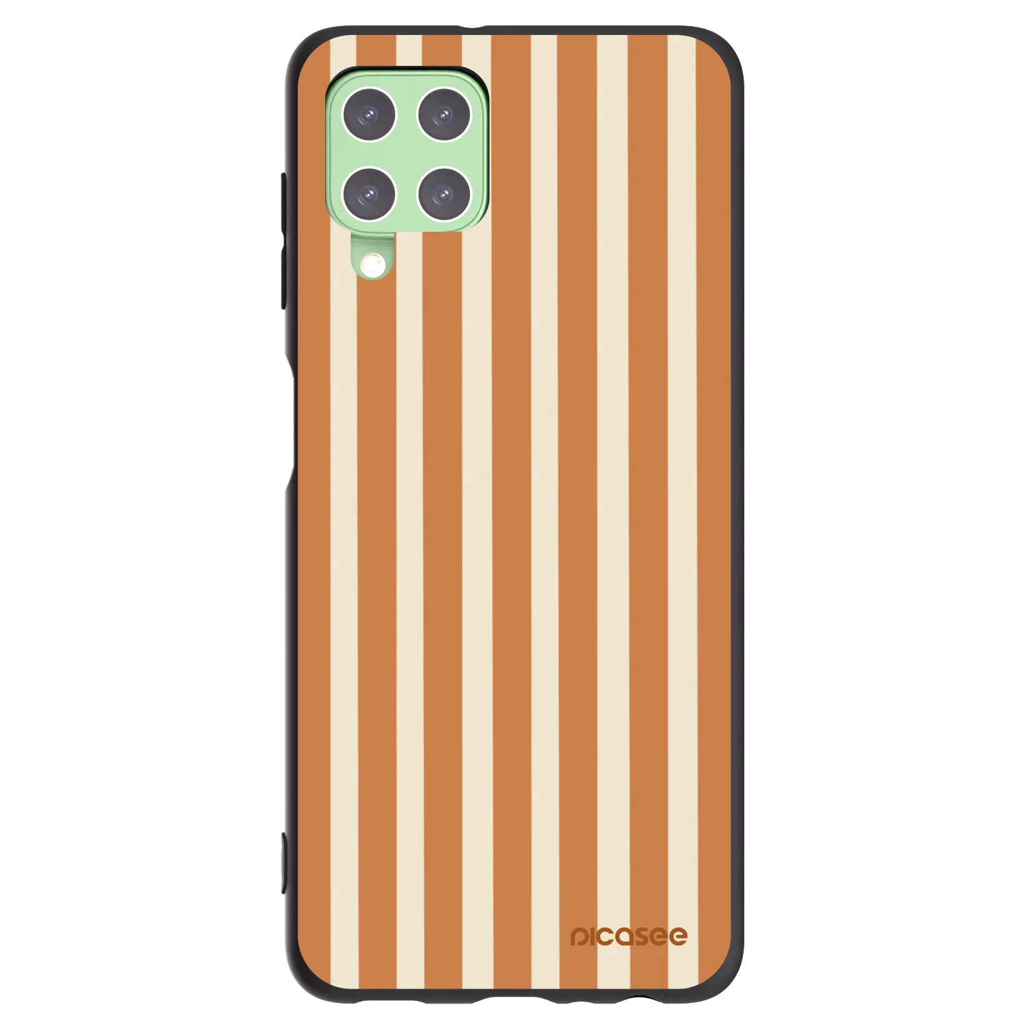Picasee husă neagră din silicon pentru Samsung Galaxy A22 A225F 4G - Orange lines