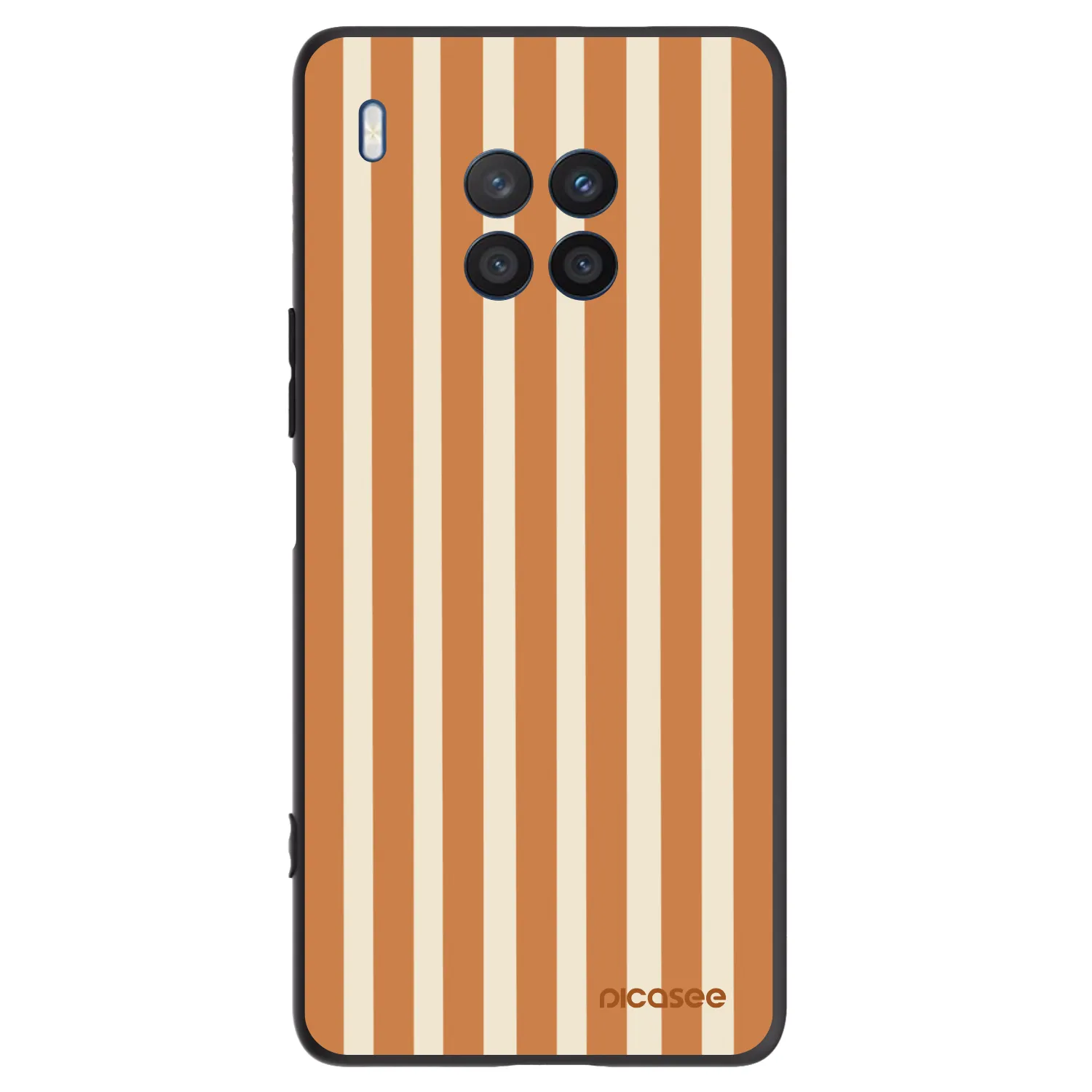 Picasee husă neagră din silicon pentru Honor 50 Lite - Orange lines