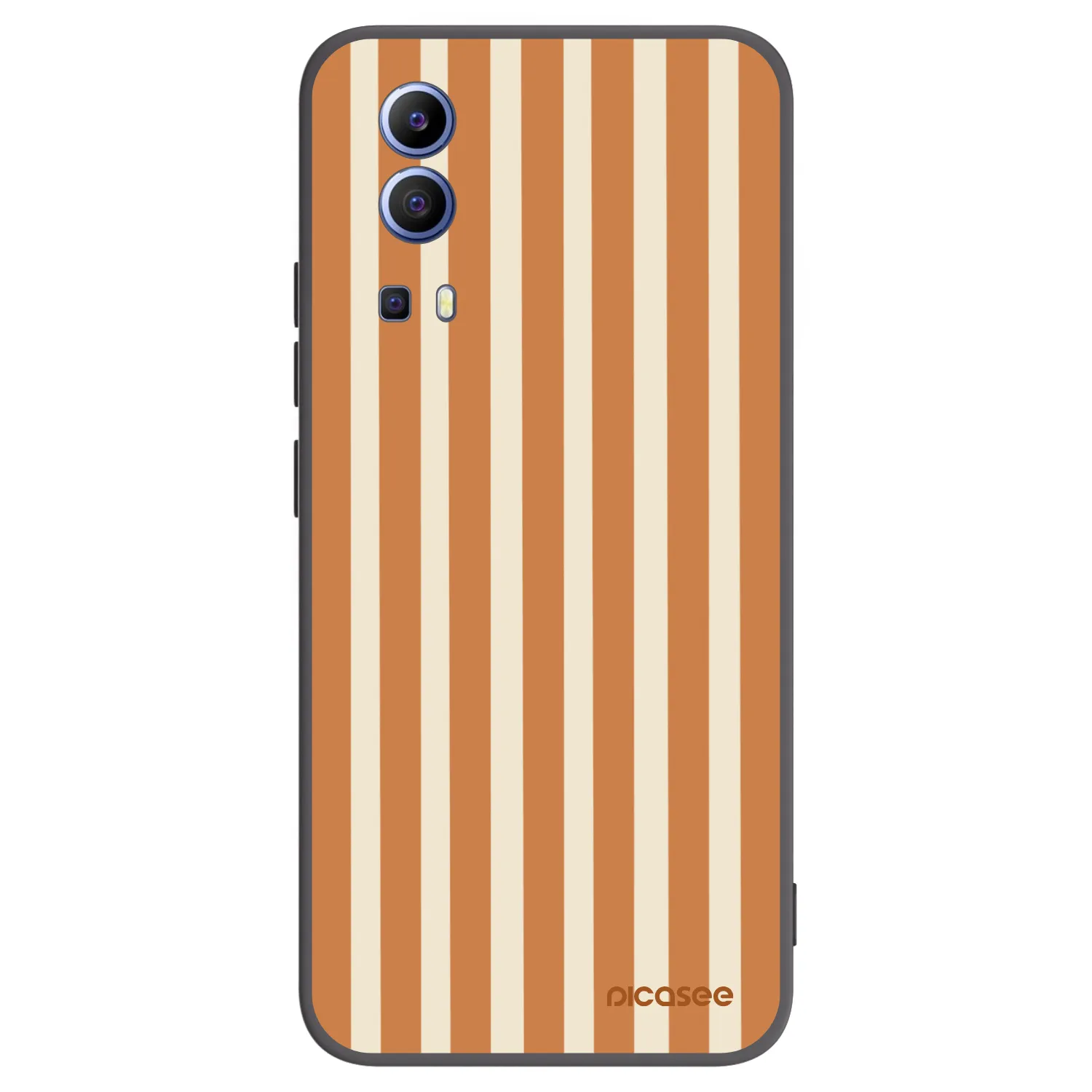 Picasee husă neagră din silicon pentru Vivo Y52 5G - Orange lines