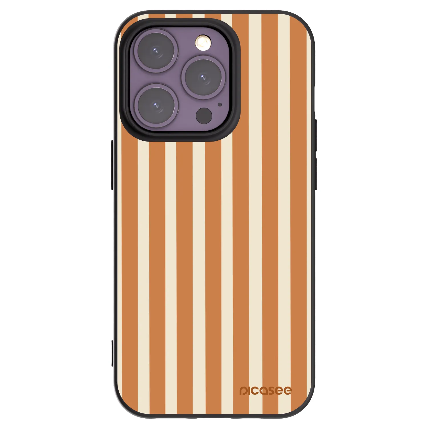 Picasee husă neagră din silicon pentru Apple iPhone 14 Pro - Orange lines