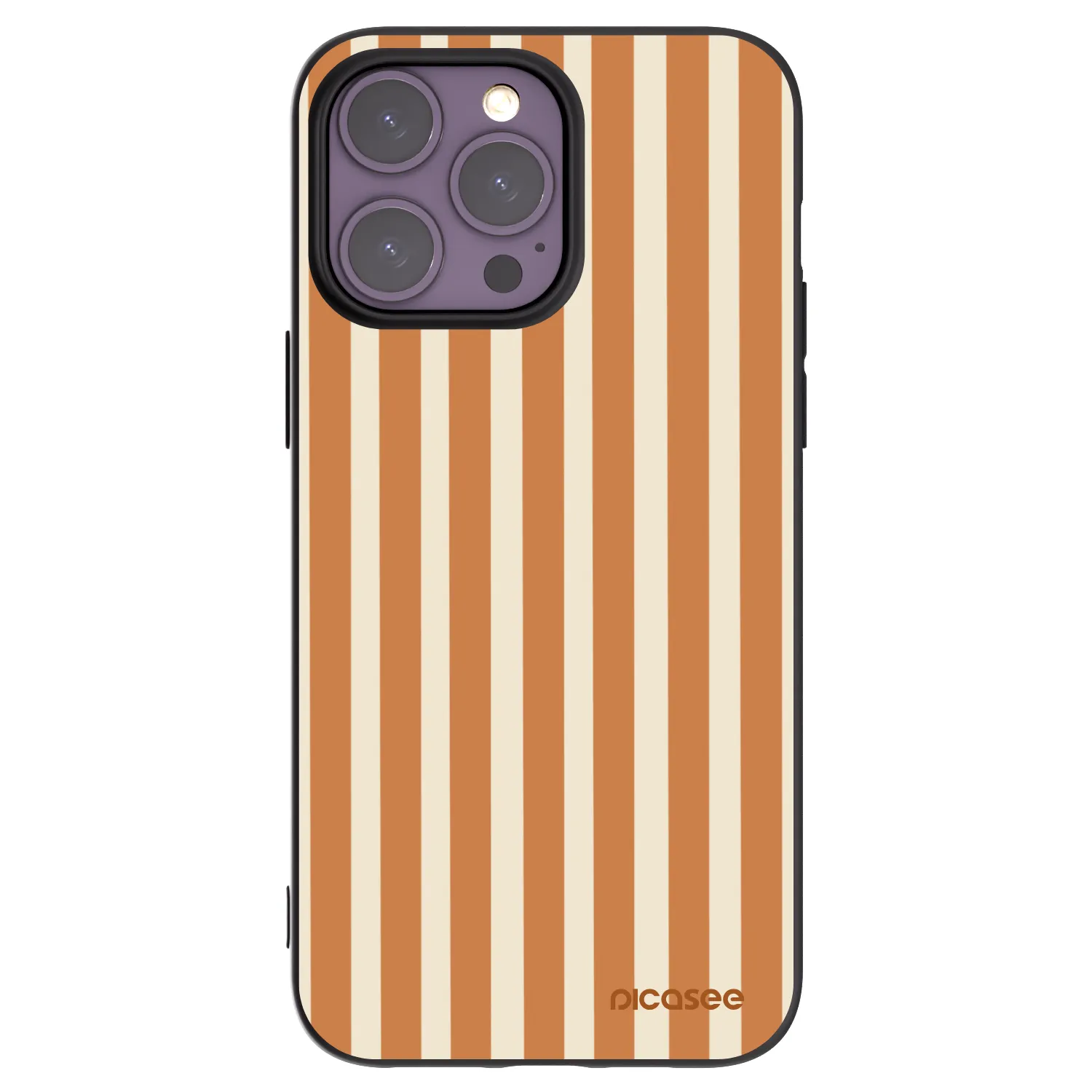 Picasee husă neagră din silicon pentru Apple iPhone 14 Pro Max - Orange lines