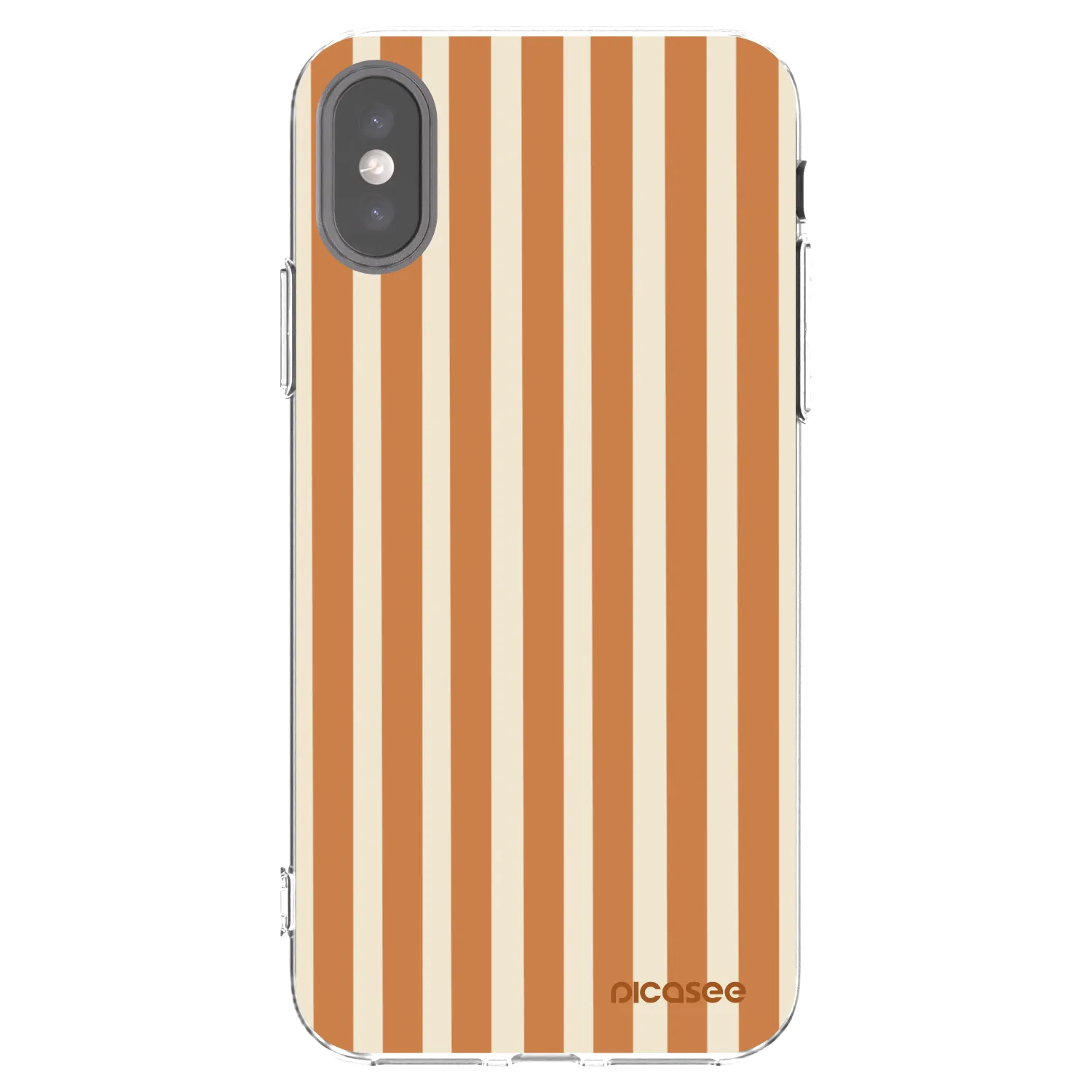 Picasee husă transparentă din silicon pentru Apple iPhone X/XS - Orange lines