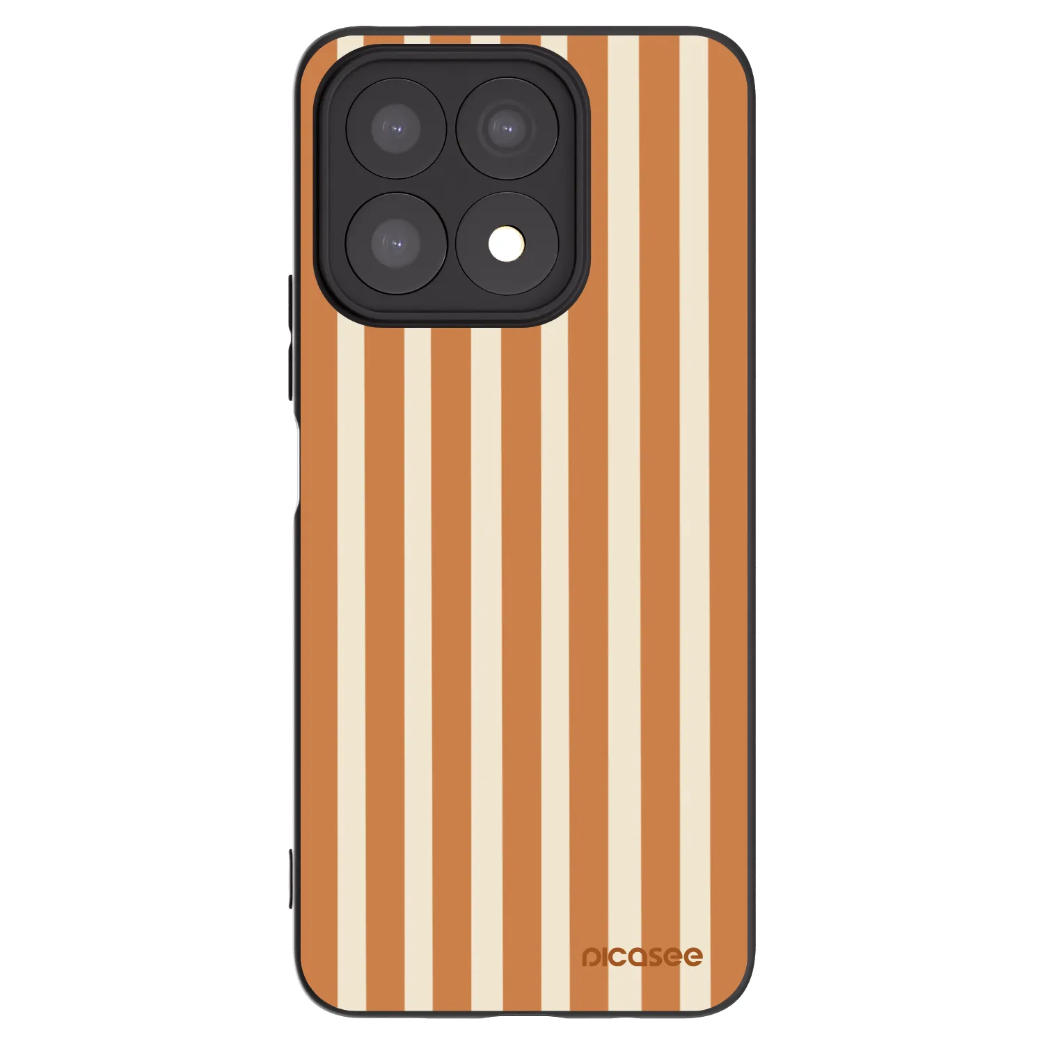 Picasee husă neagră din silicon pentru Honor X8a - Orange lines