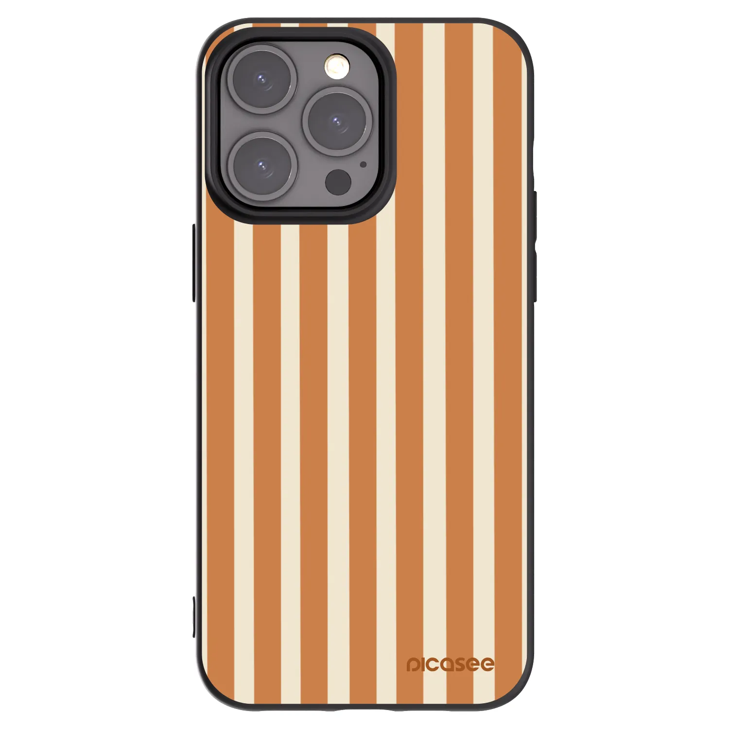 Picasee husă neagră din silicon pentru Apple iPhone 15 Pro Max - Orange lines