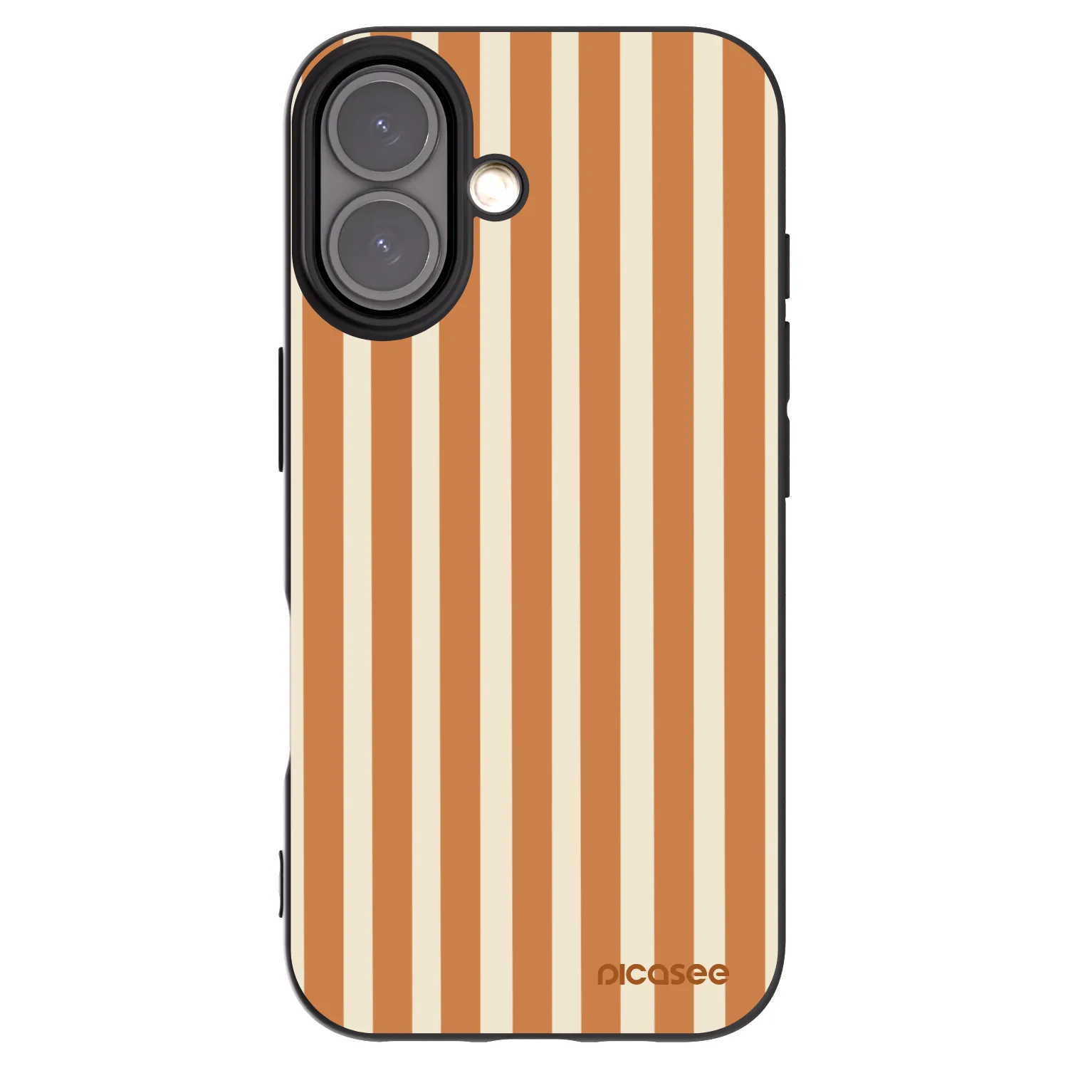 Picasee husă neagră din silicon pentru Apple iPhone 16 - Orange lines