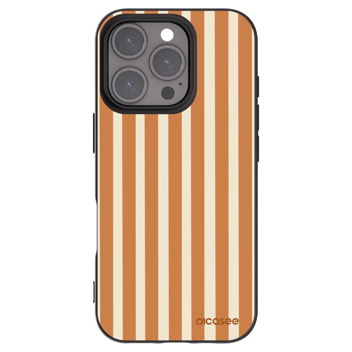 Picasee husă neagră din silicon pentru Apple iPhone 16 Pro - Orange lines