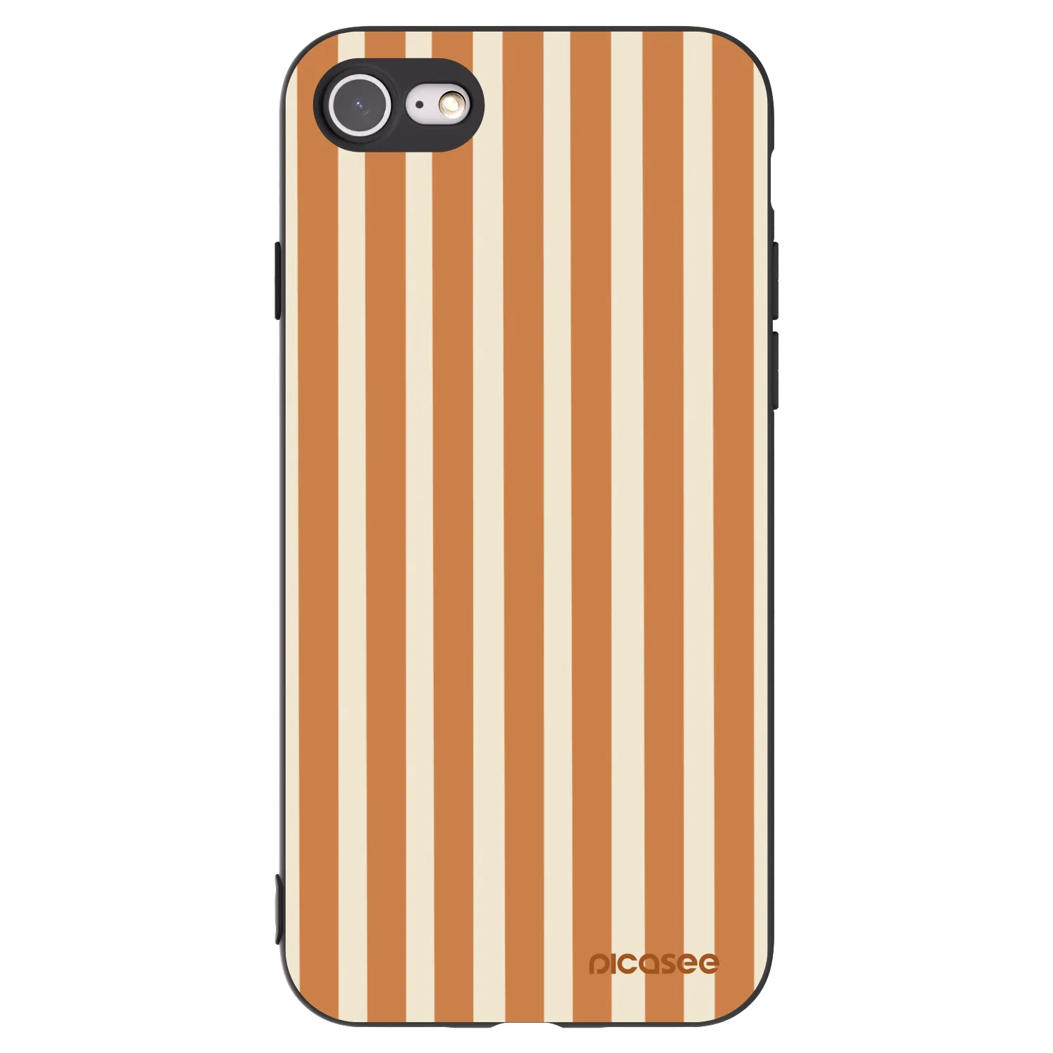 Picasee husă neagră din silicon pentru Apple iPhone 8 - Orange lines