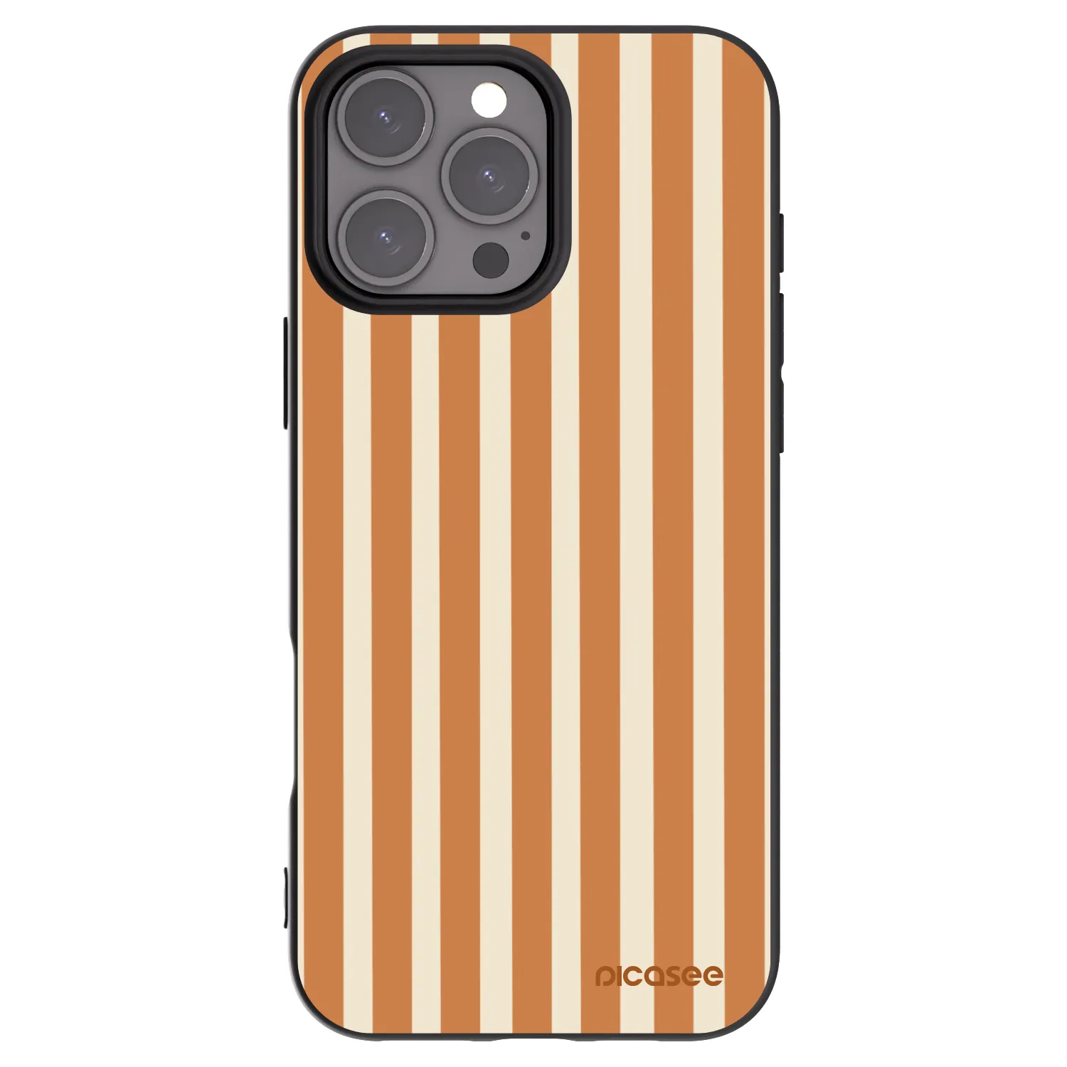 Picasee husă neagră din silicon pentru Apple iPhone 16 Pro Max - Orange lines