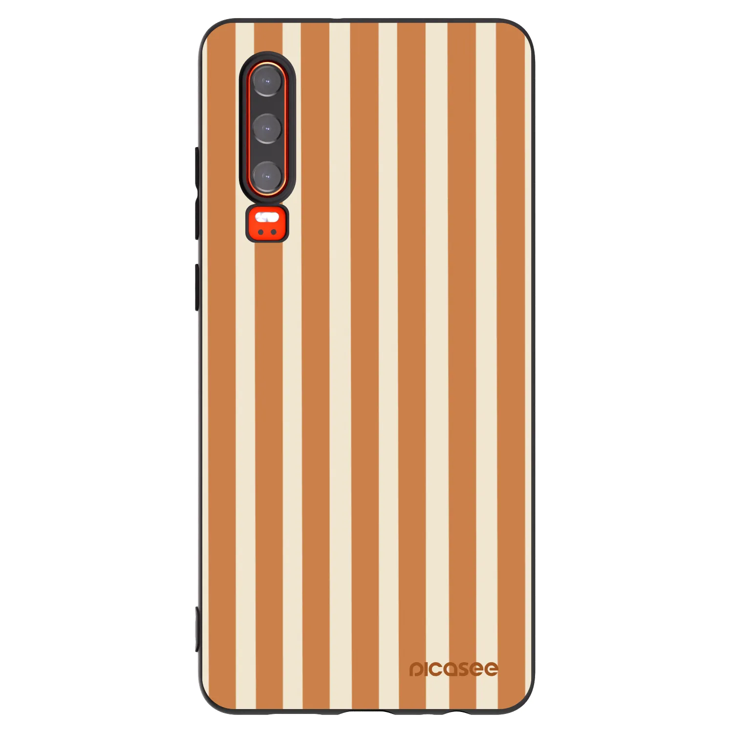 Picasee husă neagră din silicon pentru Huawei P30 - Orange lines