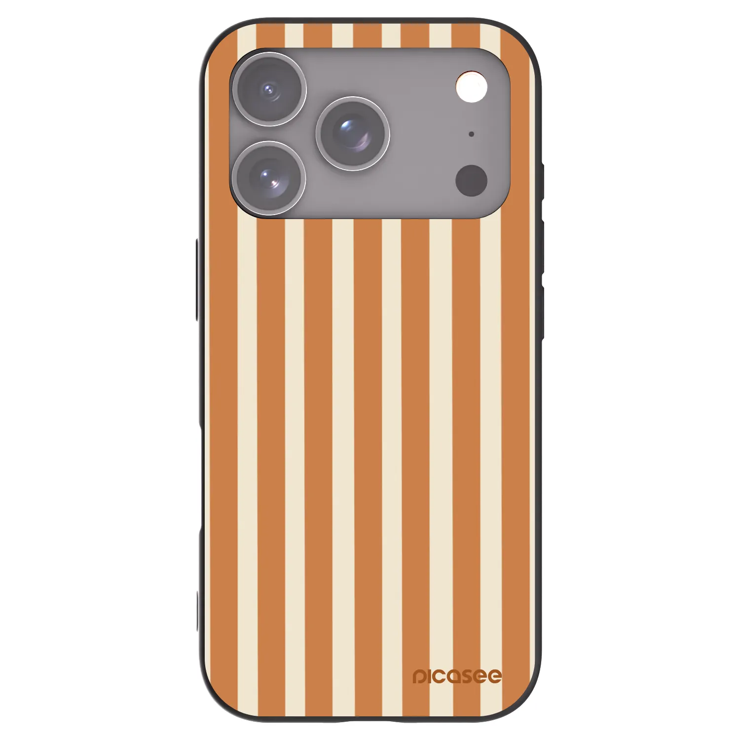 Picasee husă neagră din silicon pentru Apple iPhone 17 Pro - Orange lines