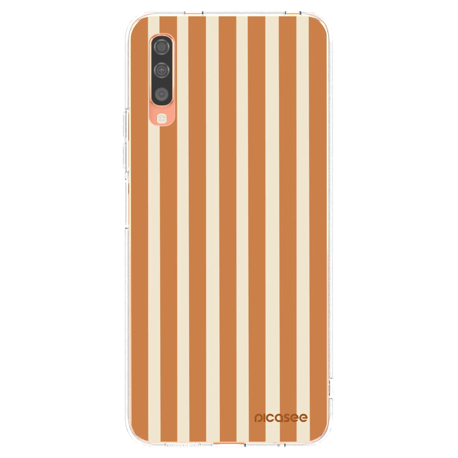 Picasee husă transparentă din silicon pentru Samsung Galaxy A70 A705F - Orange lines