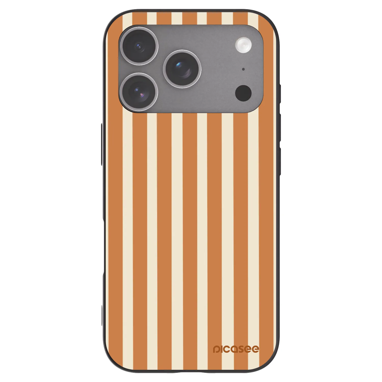 Picasee husă neagră din silicon pentru Apple iPhone 18 Pro - Orange lines
