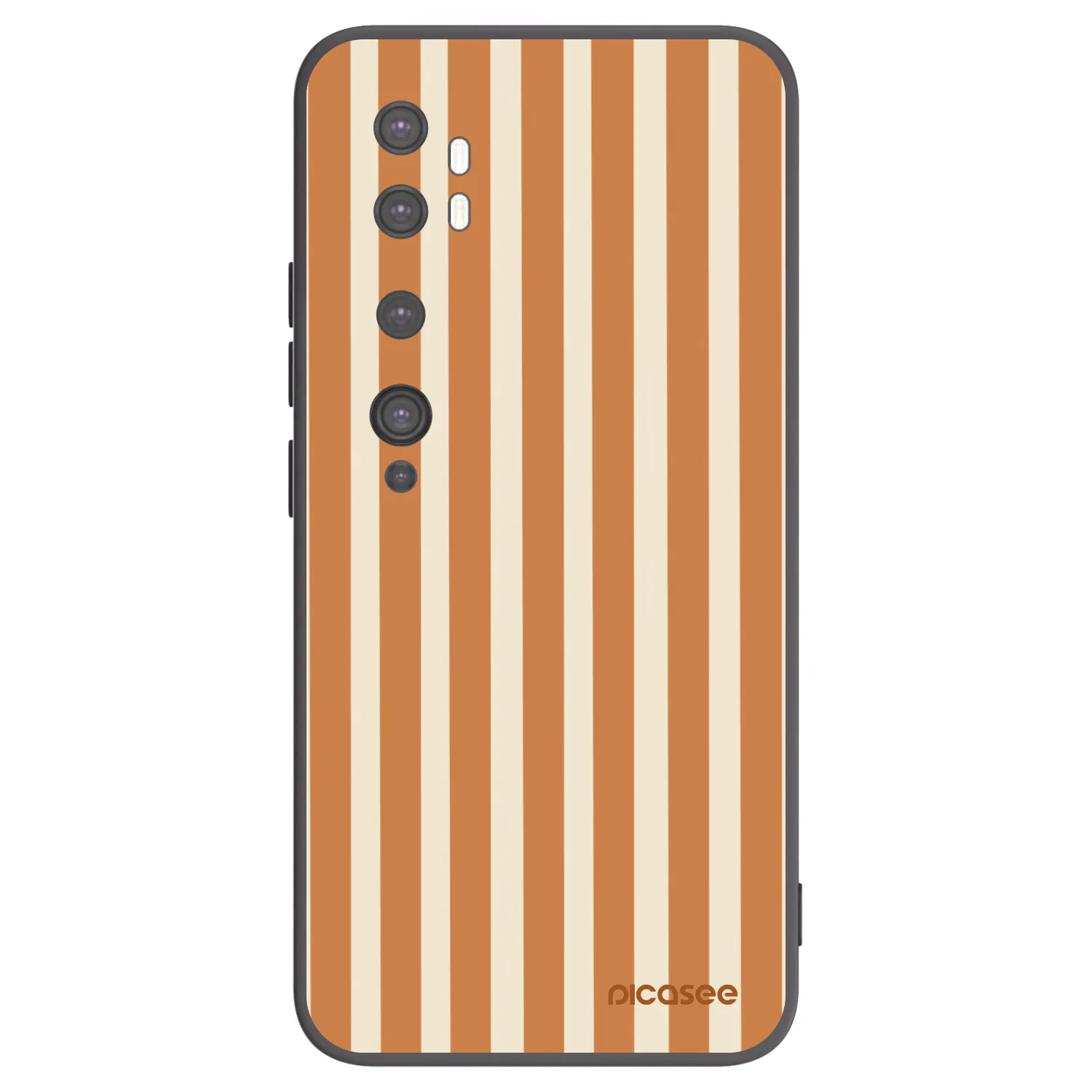 Picasee husă neagră din silicon pentru Xiaomi Mi Note 10 (Pro) - Orange lines
