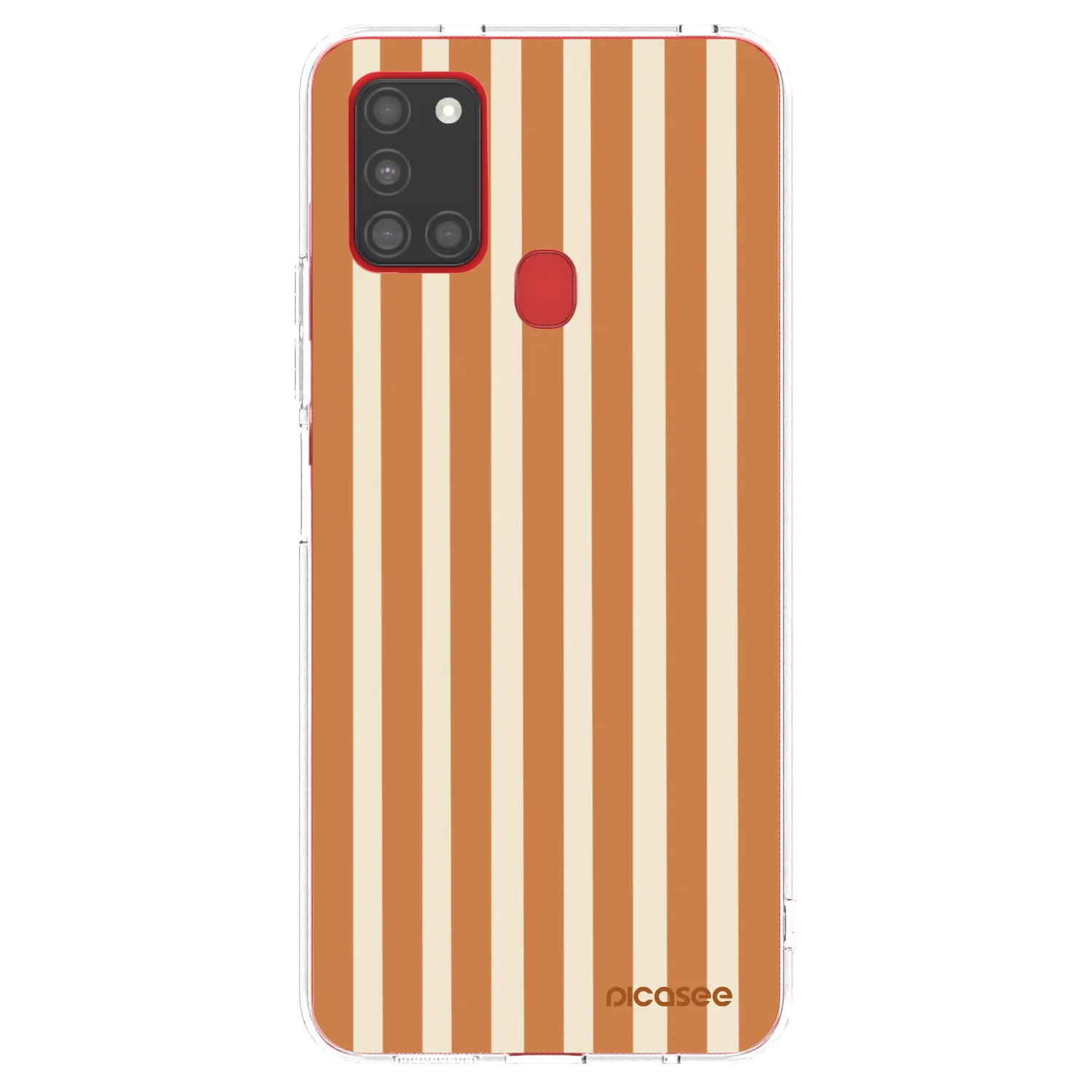 Picasee husă transparentă din silicon pentru Samsung Galaxy A21s - Orange lines