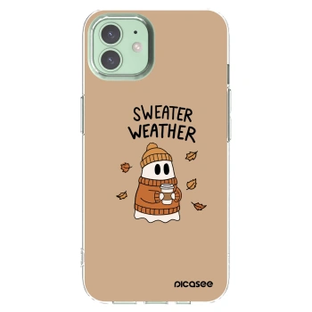 Picasee husă transparentă din silicon pentru Apple iPhone 12 - Sweater ghost