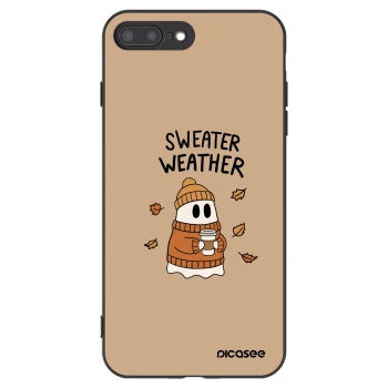 Picasee husă neagră din silicon pentru Apple iPhone 7 Plus - Sweater ghost