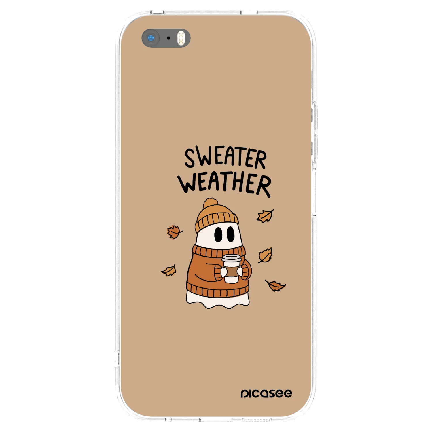 Picasee husă transparentă din silicon pentru Apple iPhone 5/5S/SE - Sweater ghost