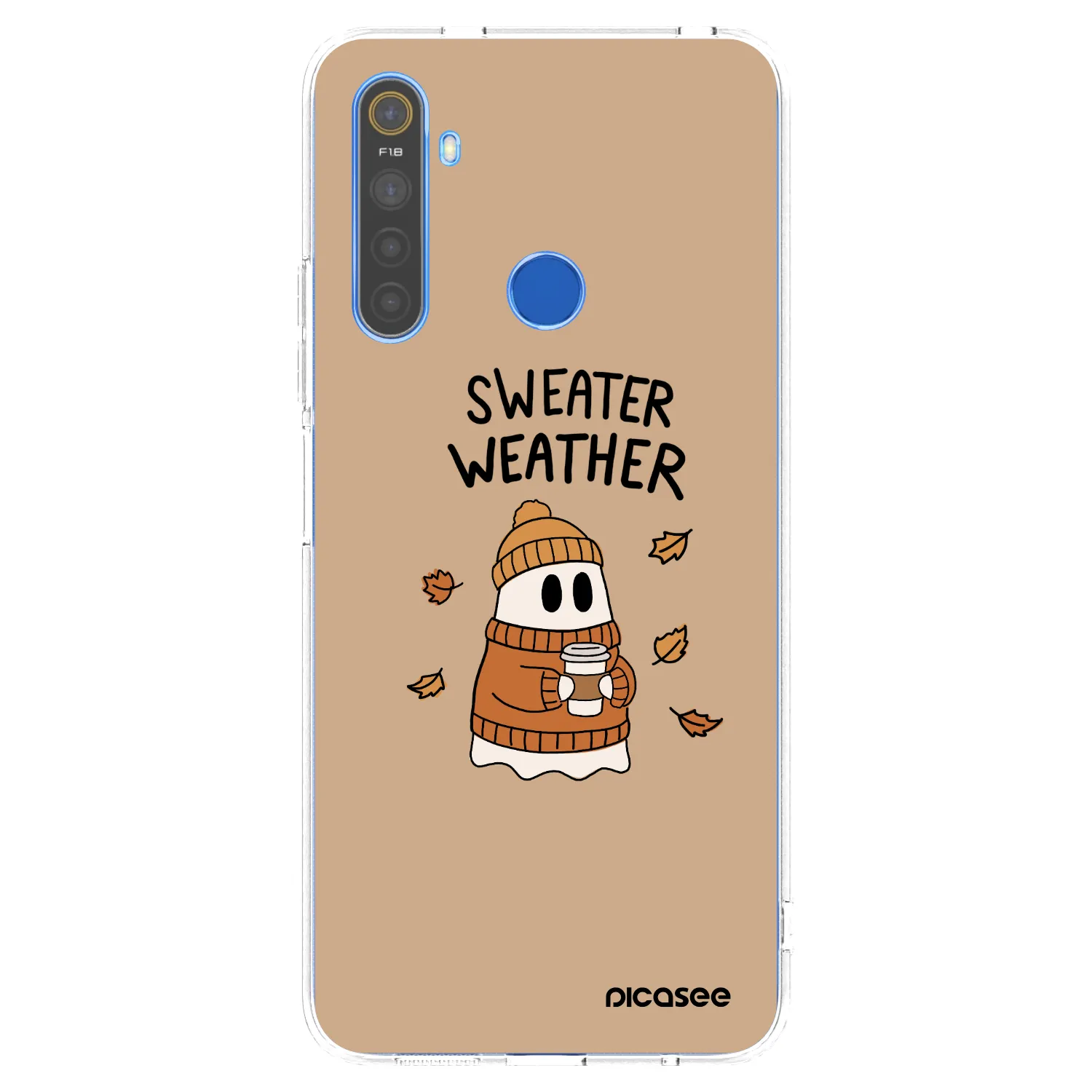 Picasee husă transparentă din silicon pentru Realme 5 - Sweater ghost