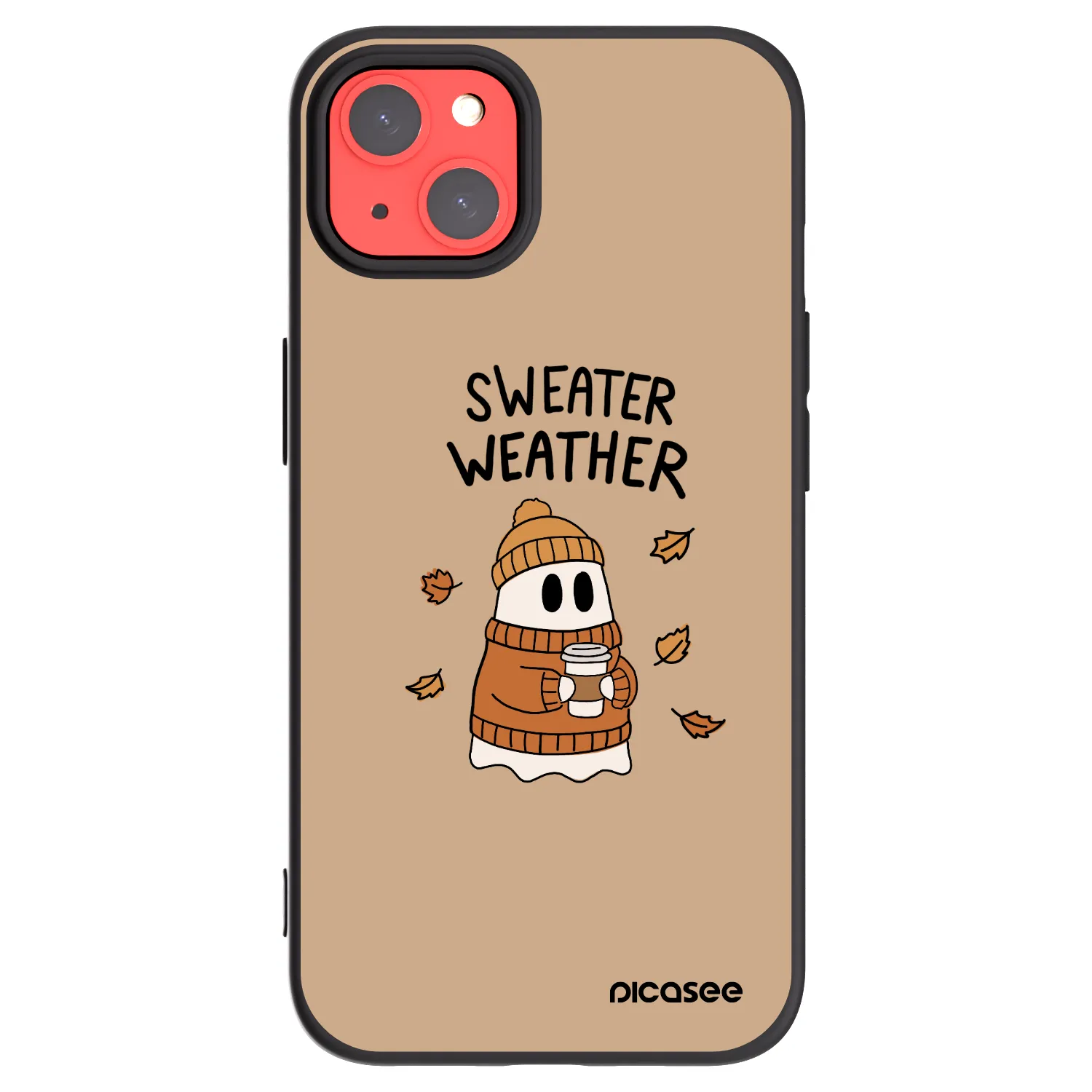 Picasee husă neagră din silicon pentru Apple iPhone 13 - Sweater ghost