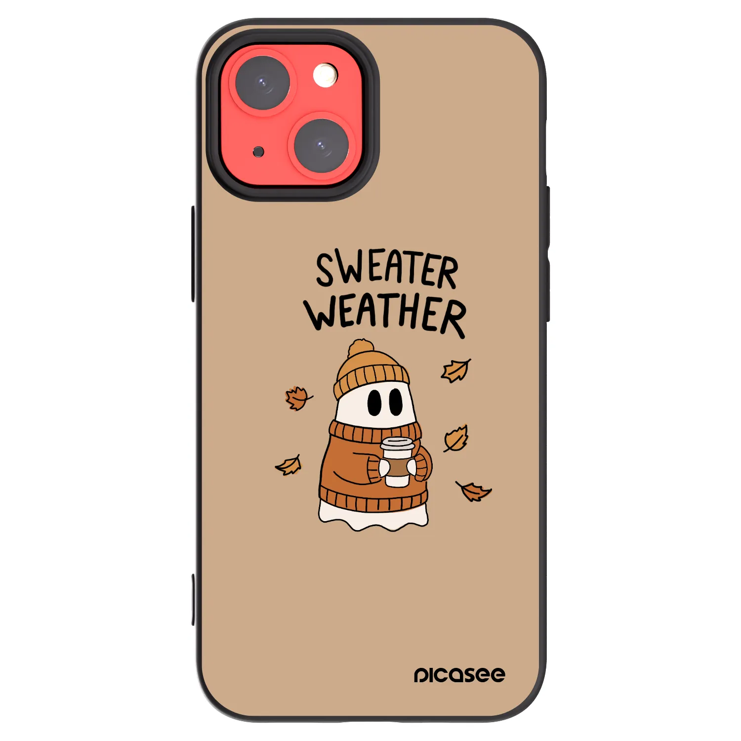 Picasee husă neagră din silicon pentru Apple iPhone 13 mini - Sweater ghost