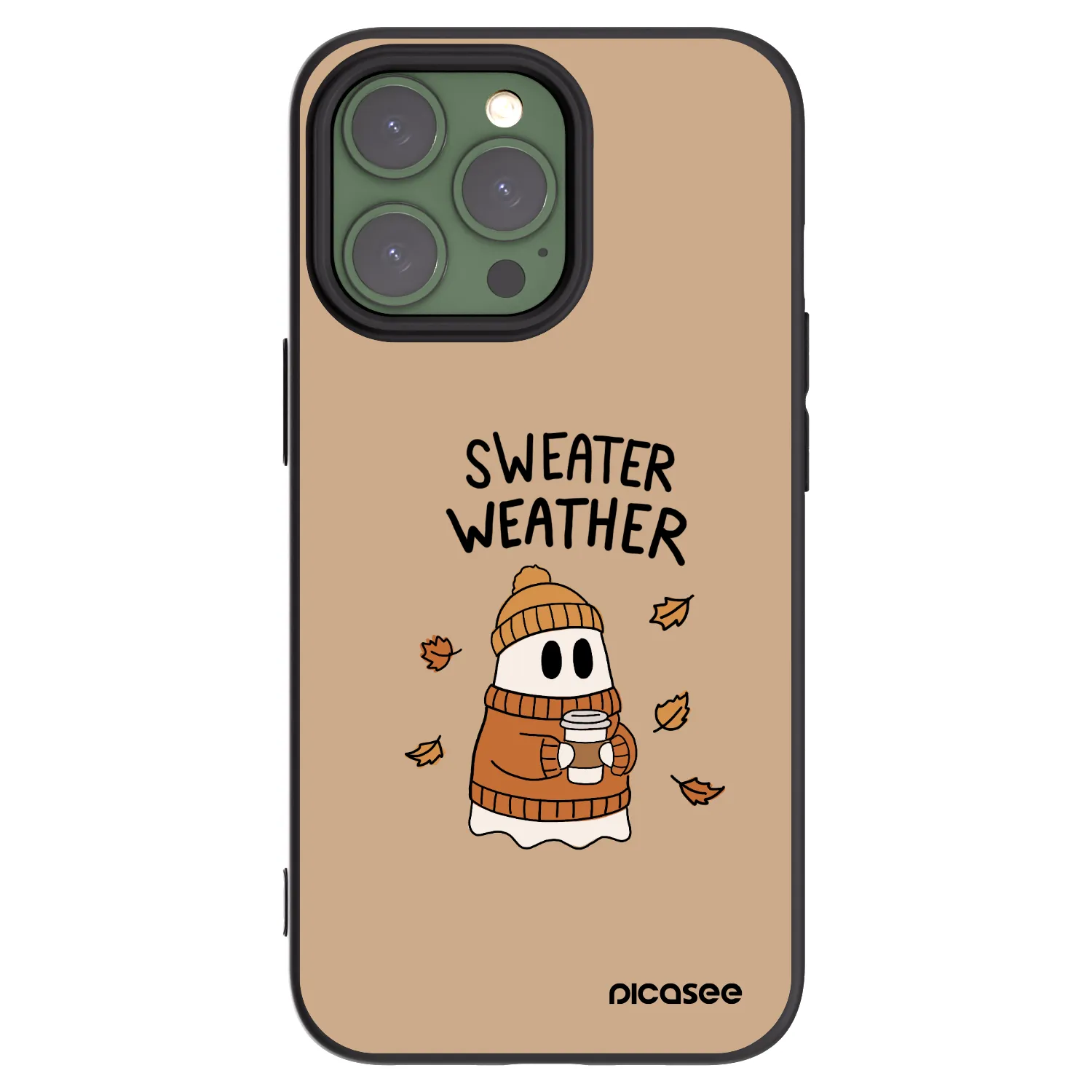 Picasee husă neagră din silicon pentru Apple iPhone 13 Pro - Sweater ghost