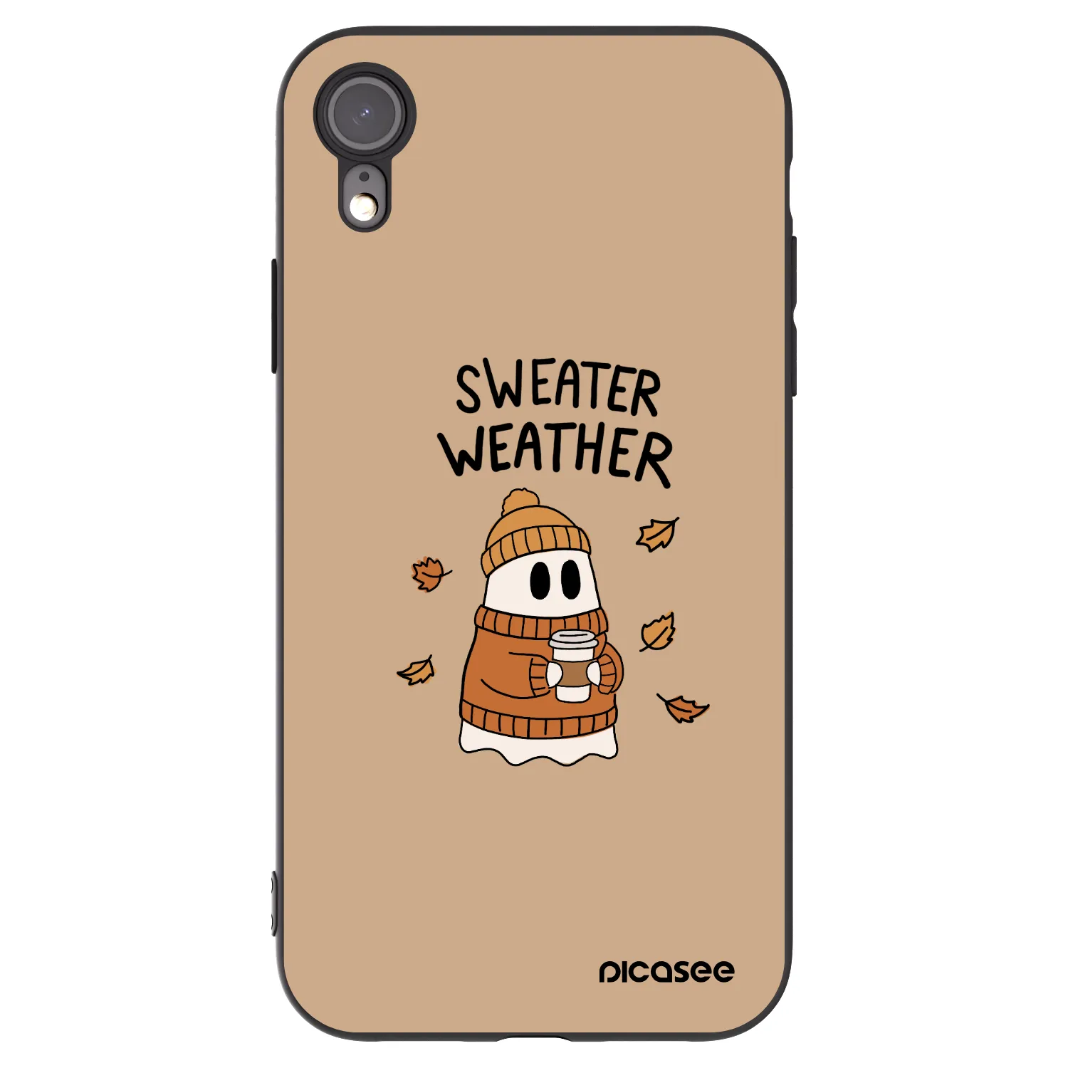Picasee husă neagră din silicon pentru Apple iPhone XR - Sweater ghost