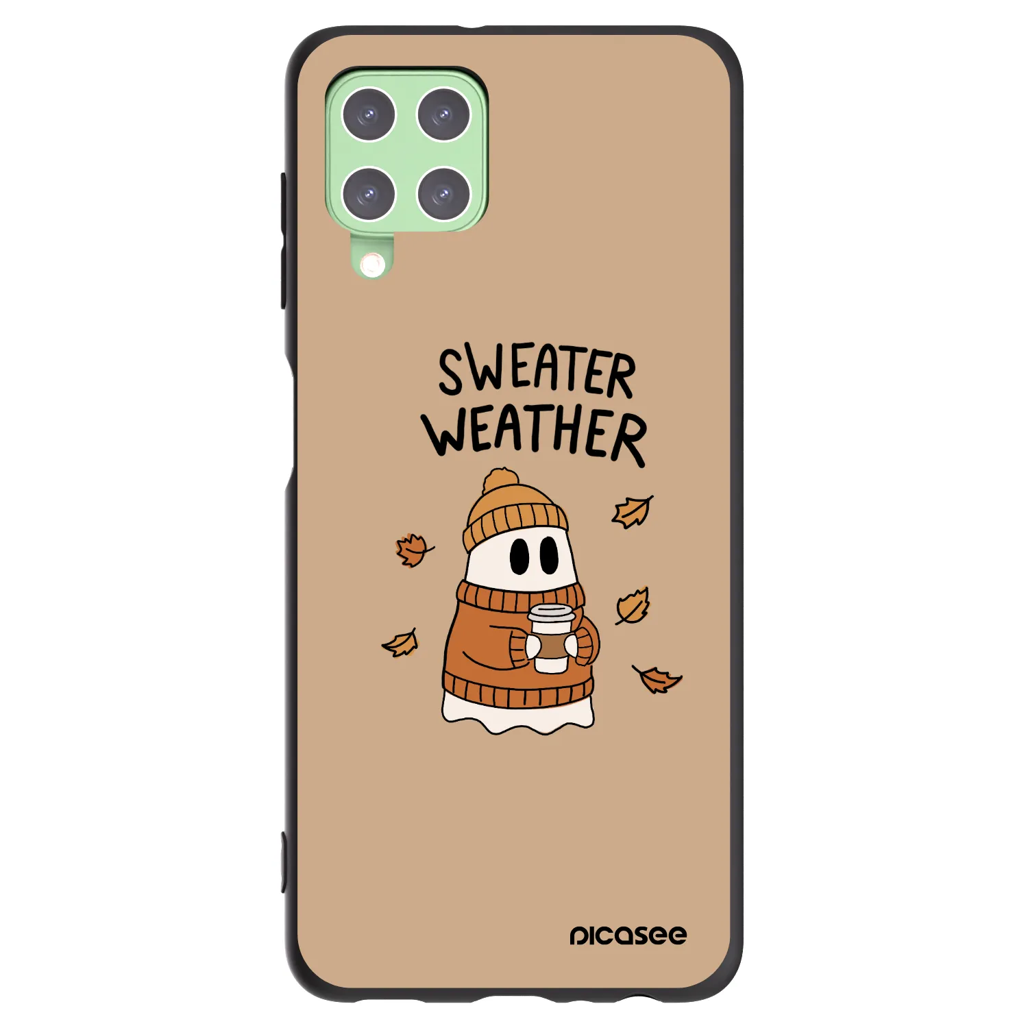 Picasee husă neagră din silicon pentru Samsung Galaxy A22 A225F 4G - Sweater ghost