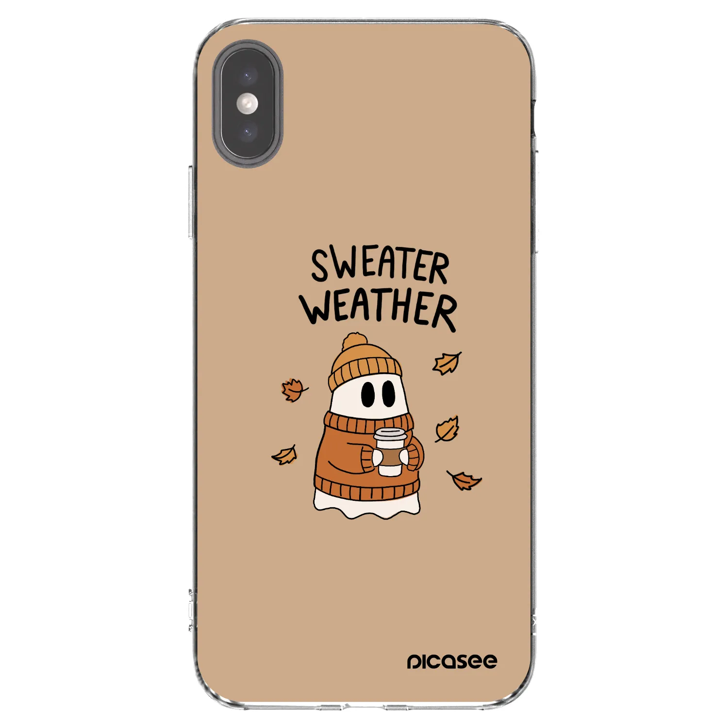 Picasee husă transparentă din silicon pentru Apple iPhone XS Max - Sweater ghost