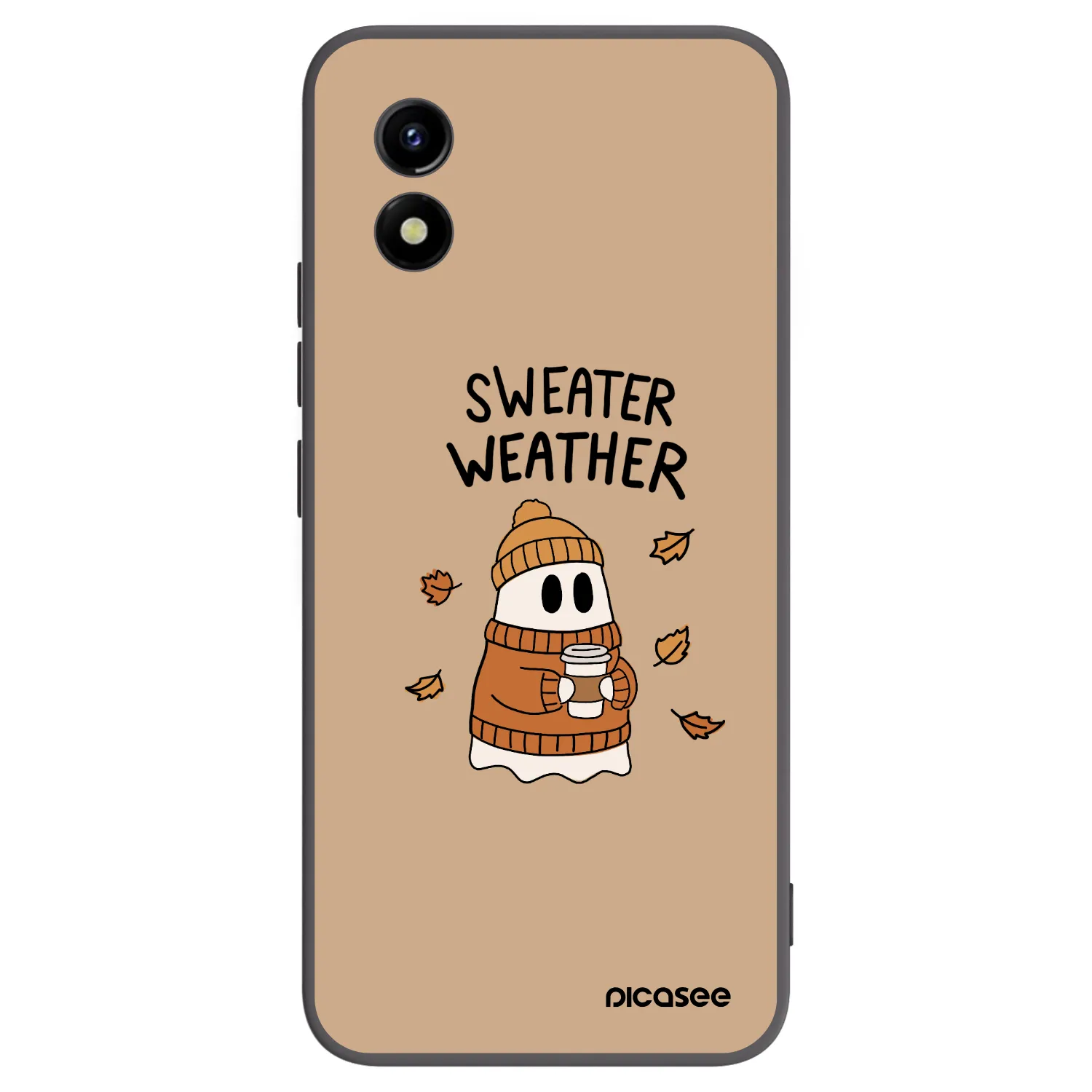 Picasee husă neagră din silicon pentru Vivo Y01 - Sweater ghost