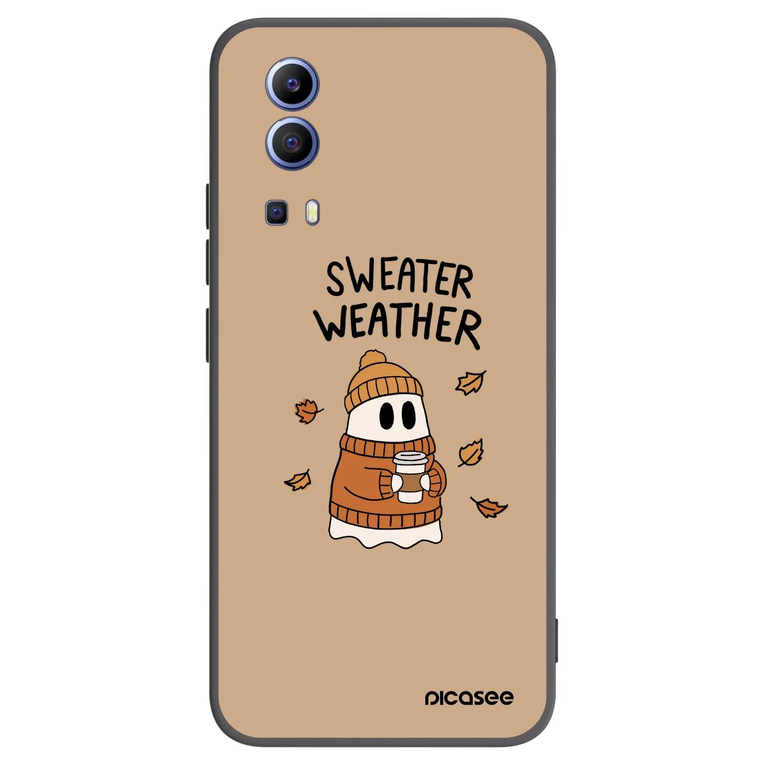 Picasee husă neagră din silicon pentru Vivo Y52 5G - Sweater ghost