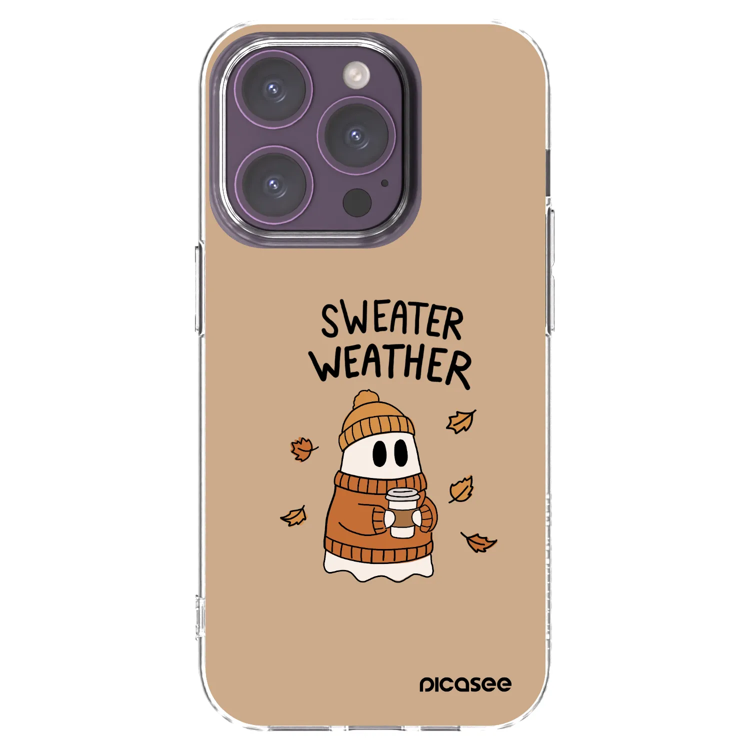 Picasee husă transparentă din silicon pentru Apple iPhone 14 Pro - Sweater ghost