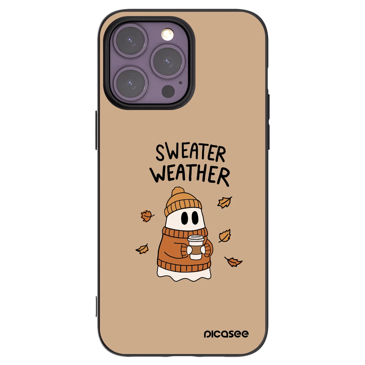 Picasee husă neagră din silicon pentru Apple iPhone 14 Pro Max - Sweater ghost