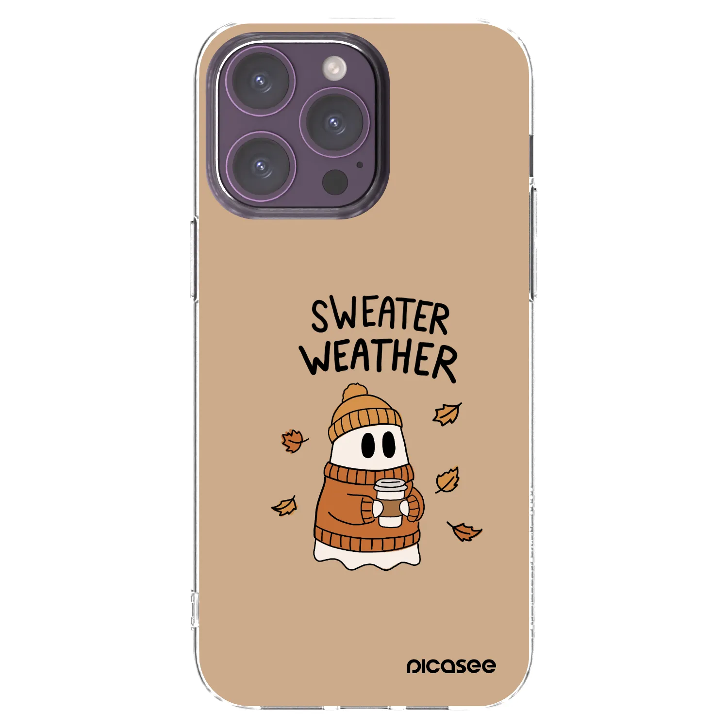 Picasee husă transparentă din silicon pentru Apple iPhone 14 Pro Max - Sweater ghost