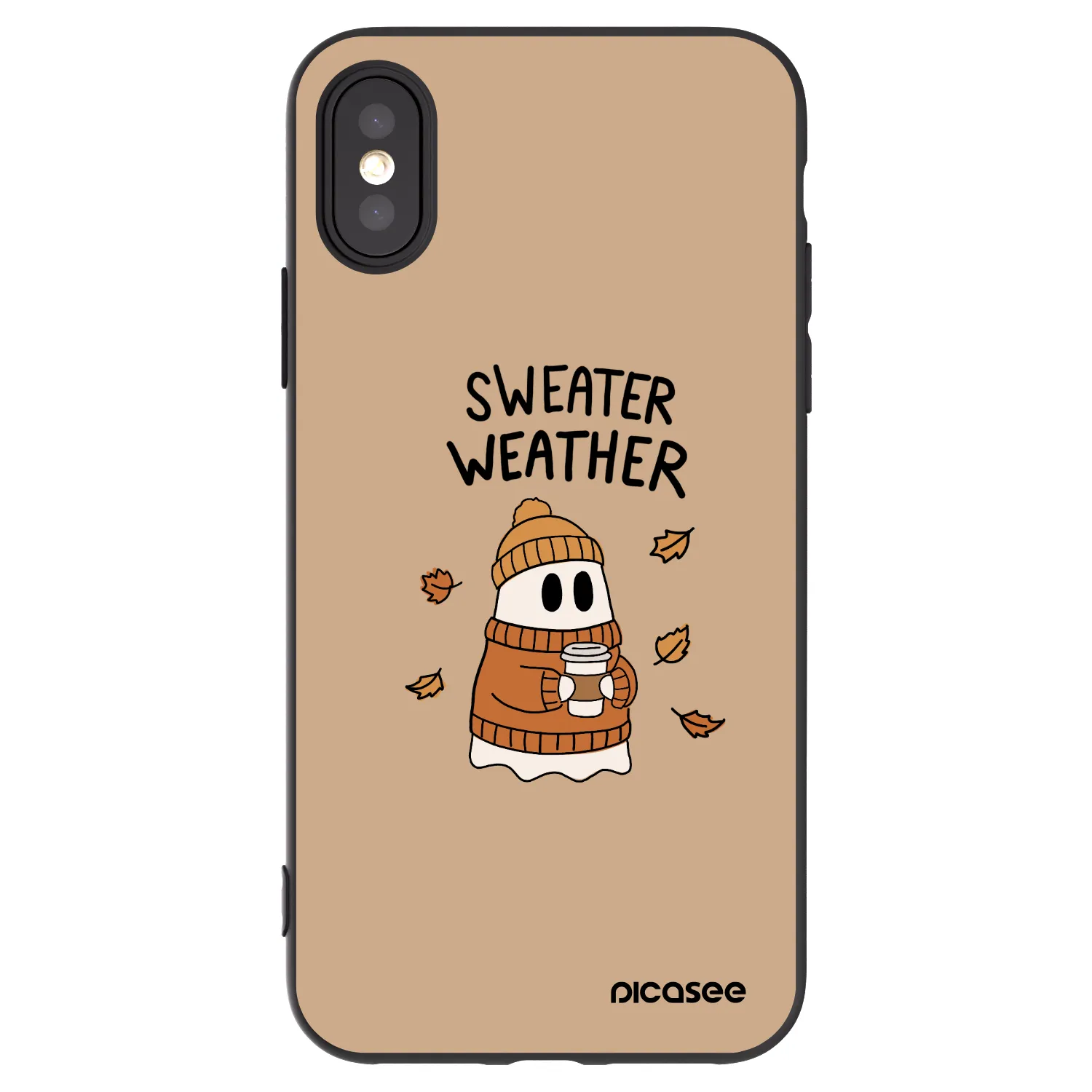 Picasee husă neagră din silicon pentru Apple iPhone X/XS - Sweater ghost