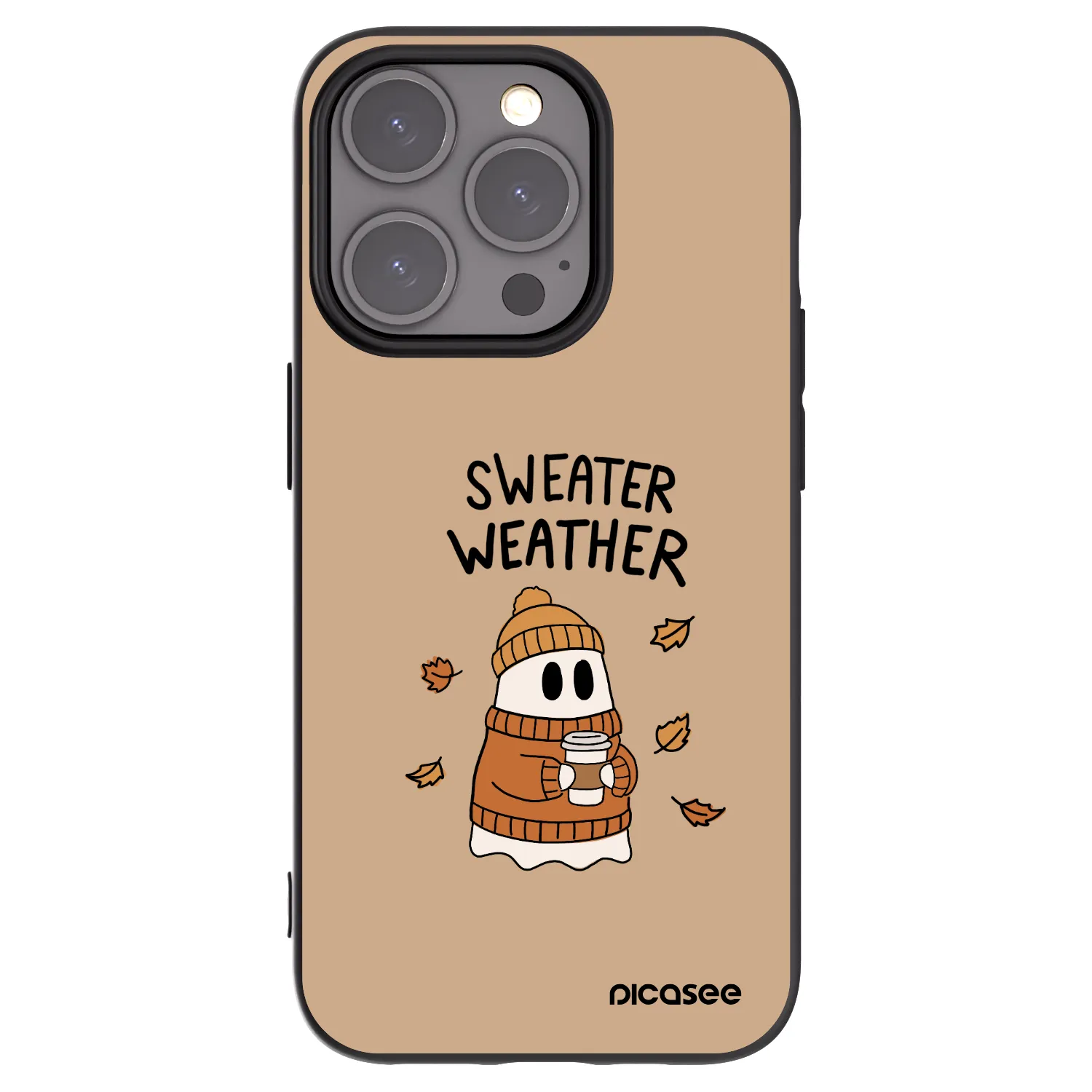 Picasee husă neagră din silicon pentru Apple iPhone 15 Pro - Sweater ghost