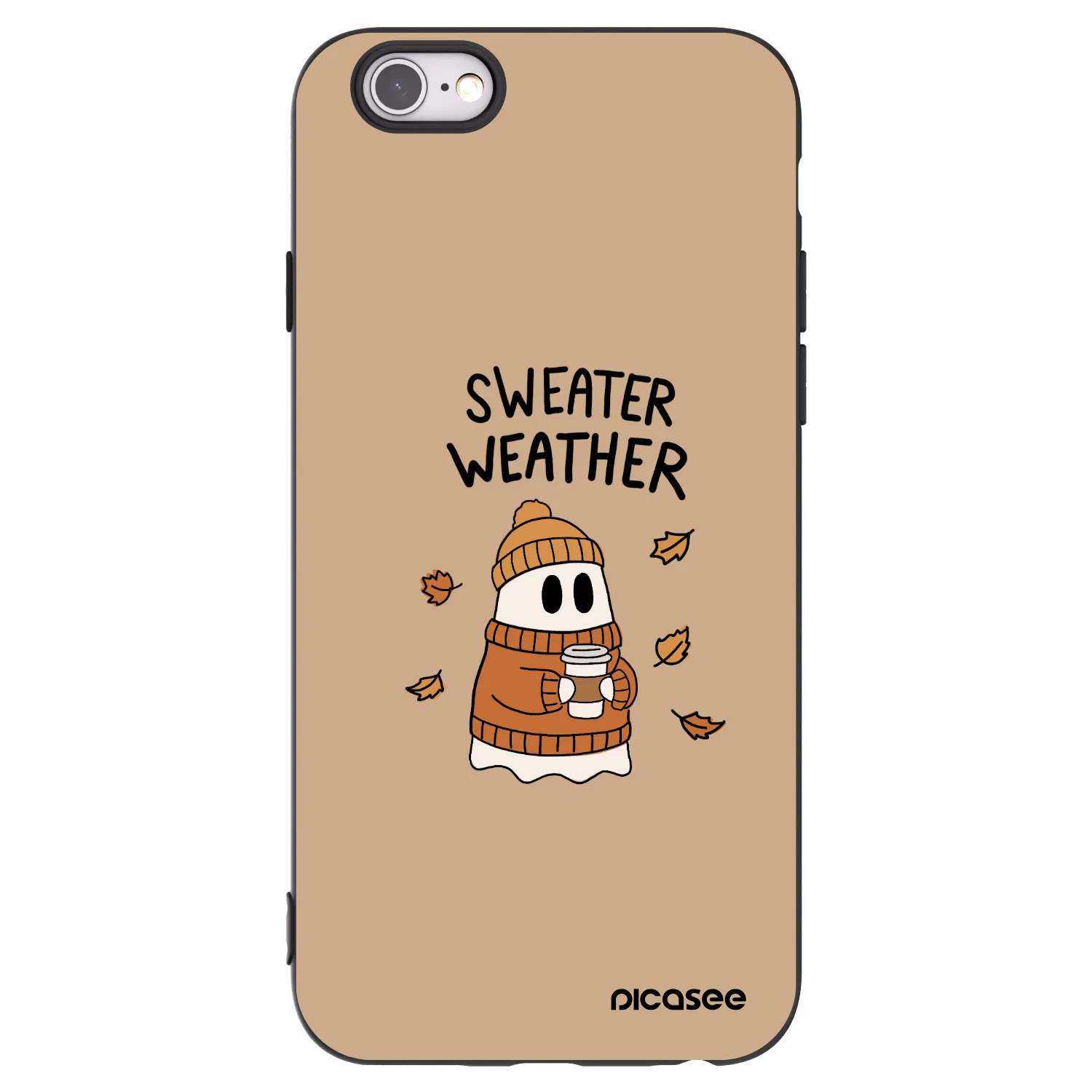 Picasee husă neagră din silicon pentru Apple iPhone 6/6S - Sweater ghost