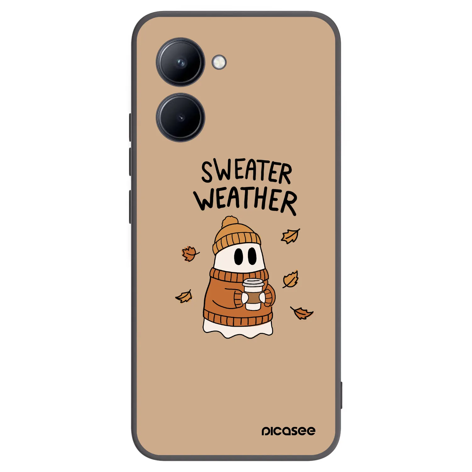Picasee husă neagră din silicon pentru Realme C33 (2023) - Sweater ghost