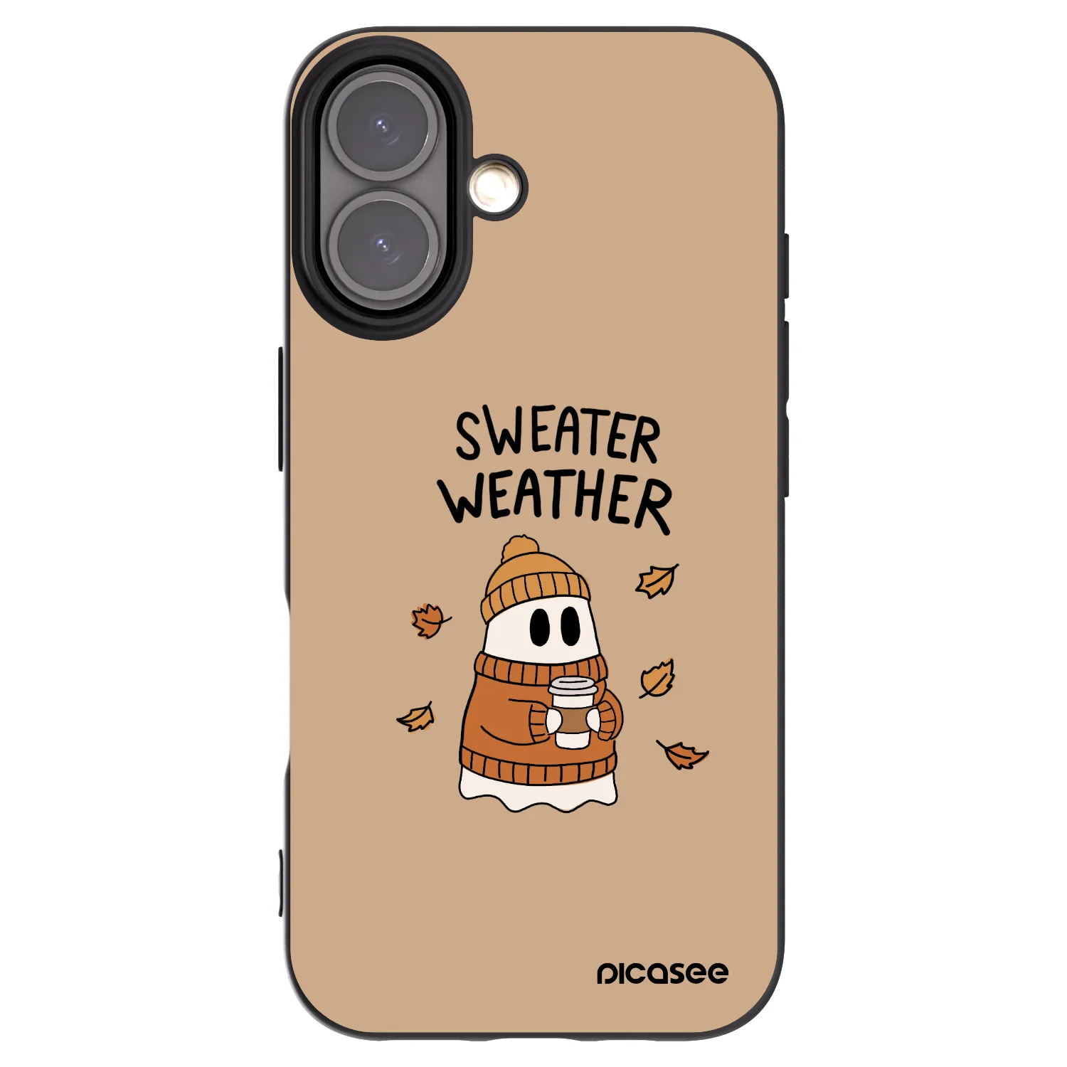 Picasee husă neagră din silicon pentru Apple iPhone 16 - Sweater ghost