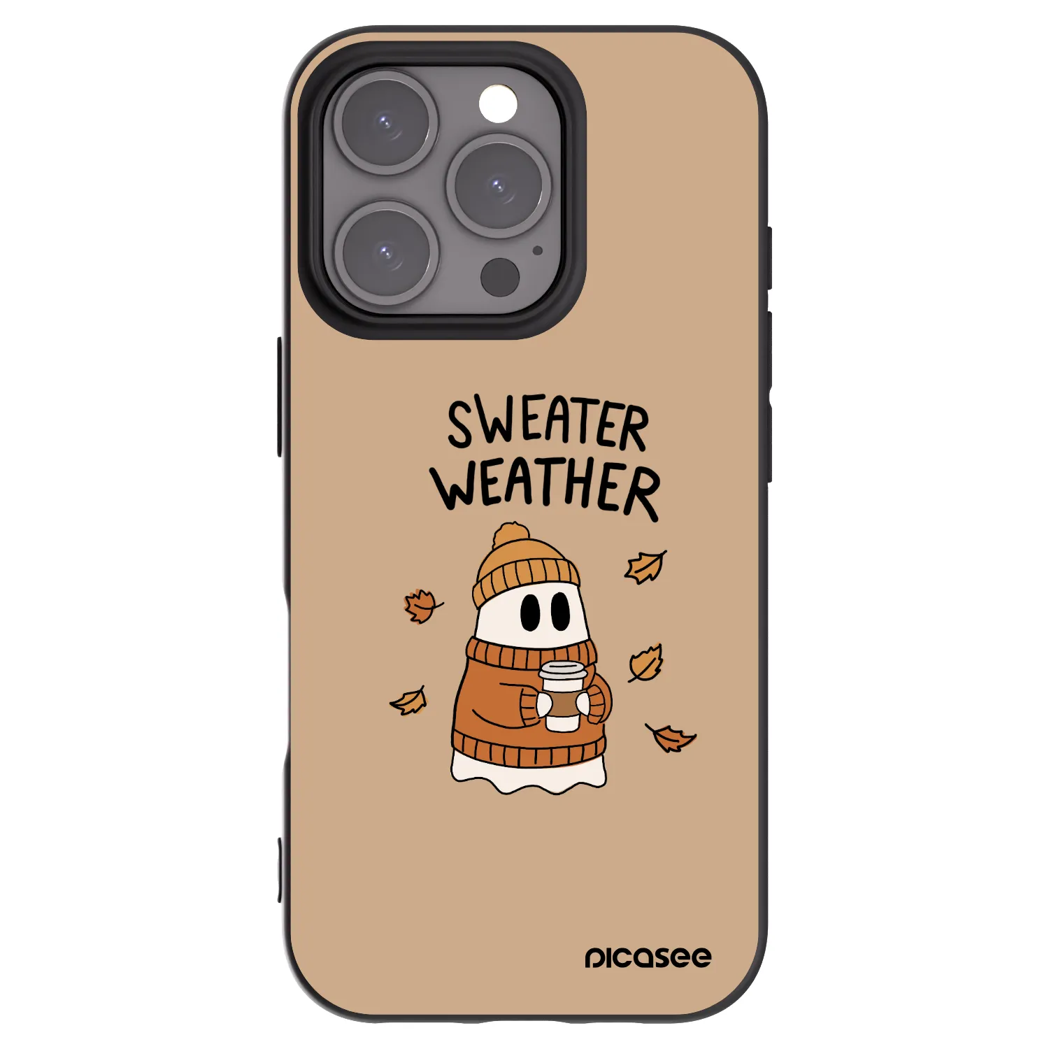 Picasee husă neagră din silicon pentru Apple iPhone 16 Pro - Sweater ghost