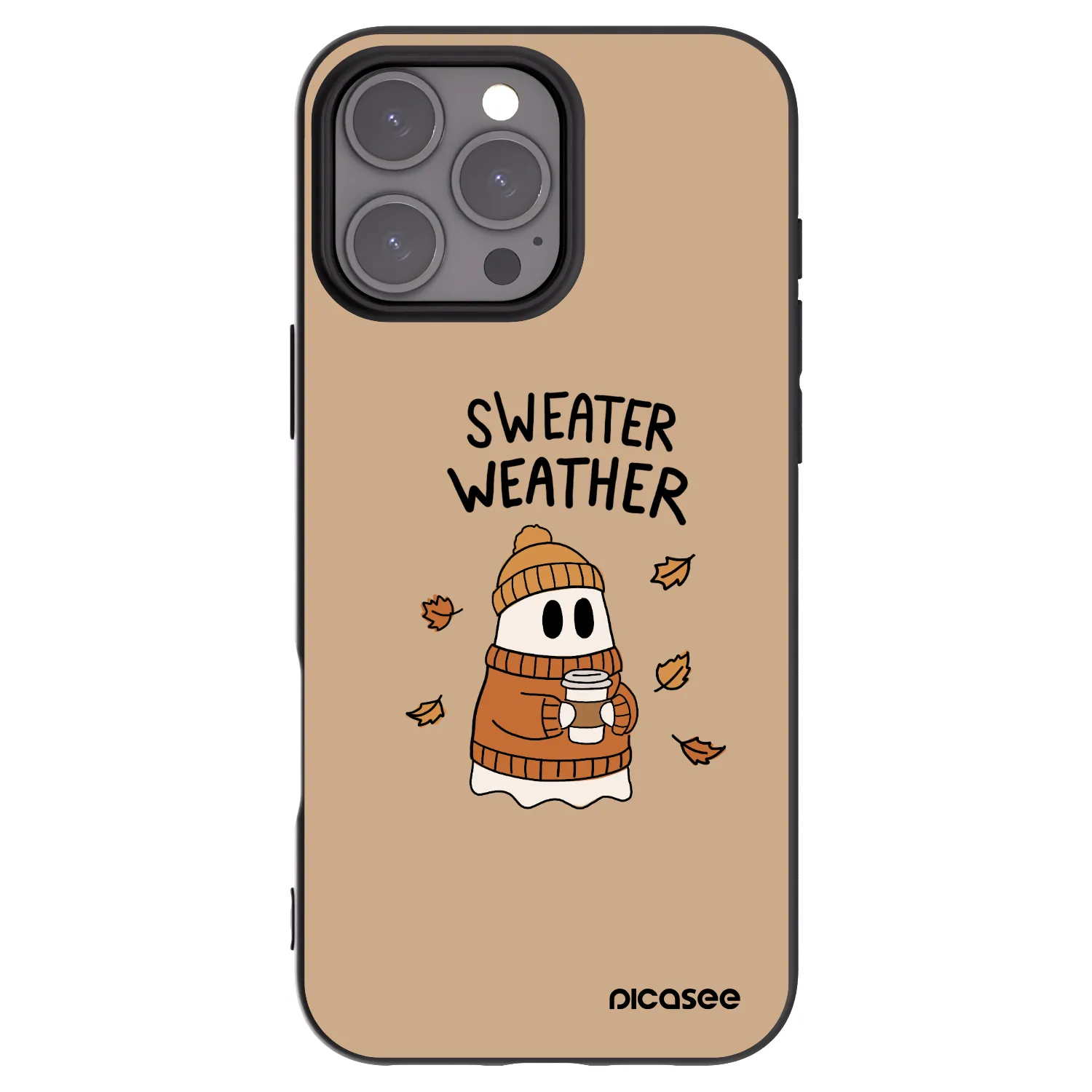 Picasee husă neagră din silicon pentru Apple iPhone 16 Pro Max - Sweater ghost