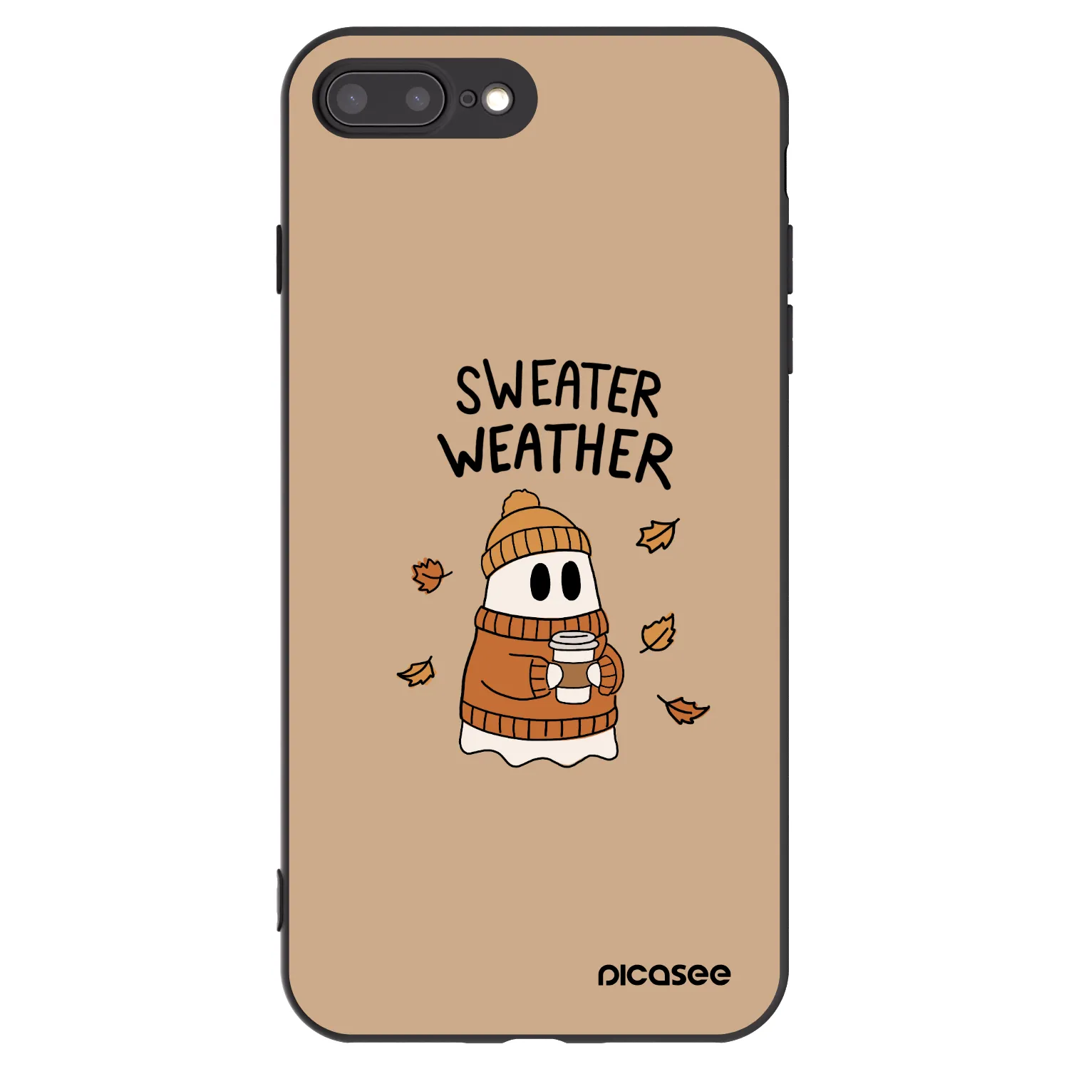 Picasee husă neagră din silicon pentru Apple iPhone 8 Plus - Sweater ghost