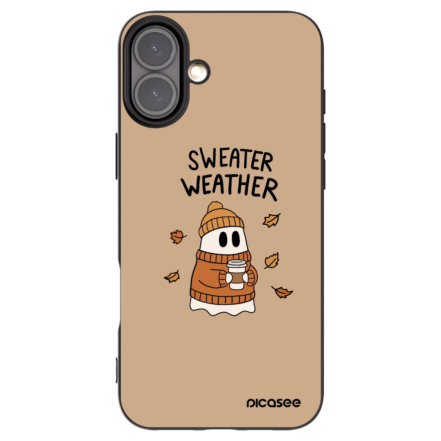 Picasee husă neagră din silicon pentru Apple iPhone 16 Plus - Sweater ghost