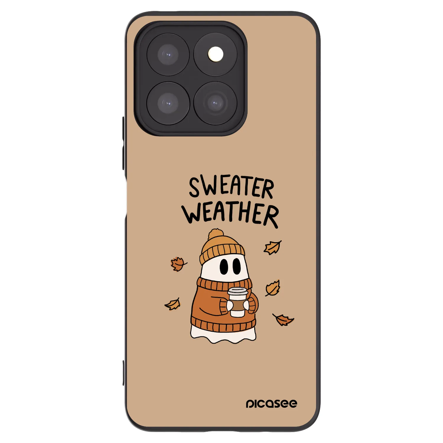 Picasee husă neagră din silicon pentru Honor X8c - Sweater ghost