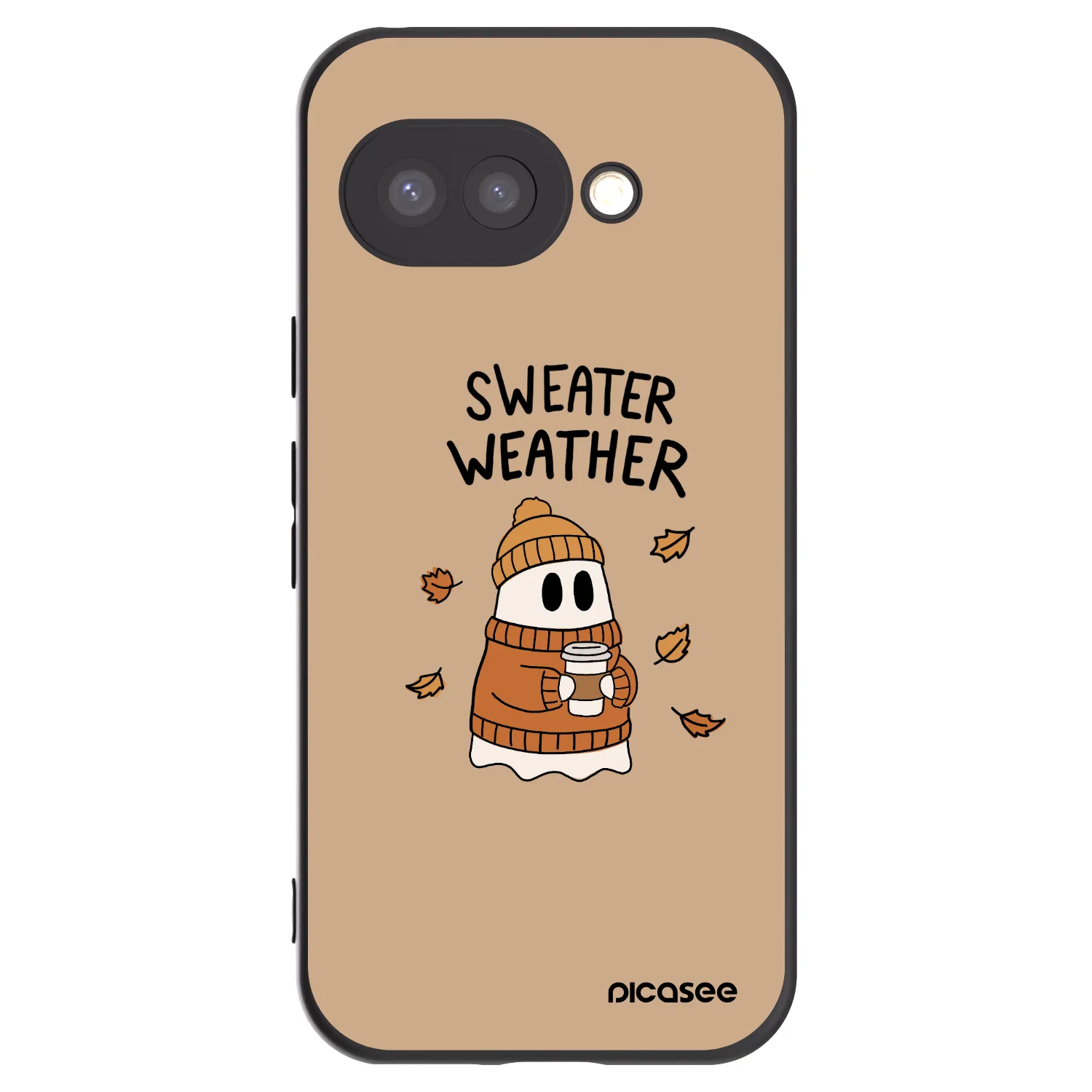 Picasee husă neagră din silicon pentru Google Pixel 9a - Sweater ghost