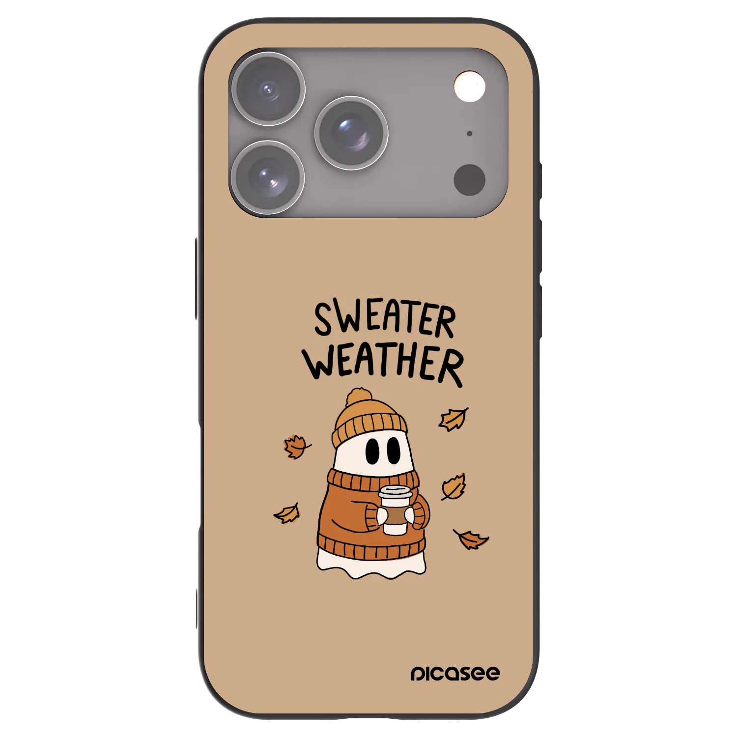 Picasee husă neagră din silicon pentru Apple iPhone 17 Pro - Sweater ghost