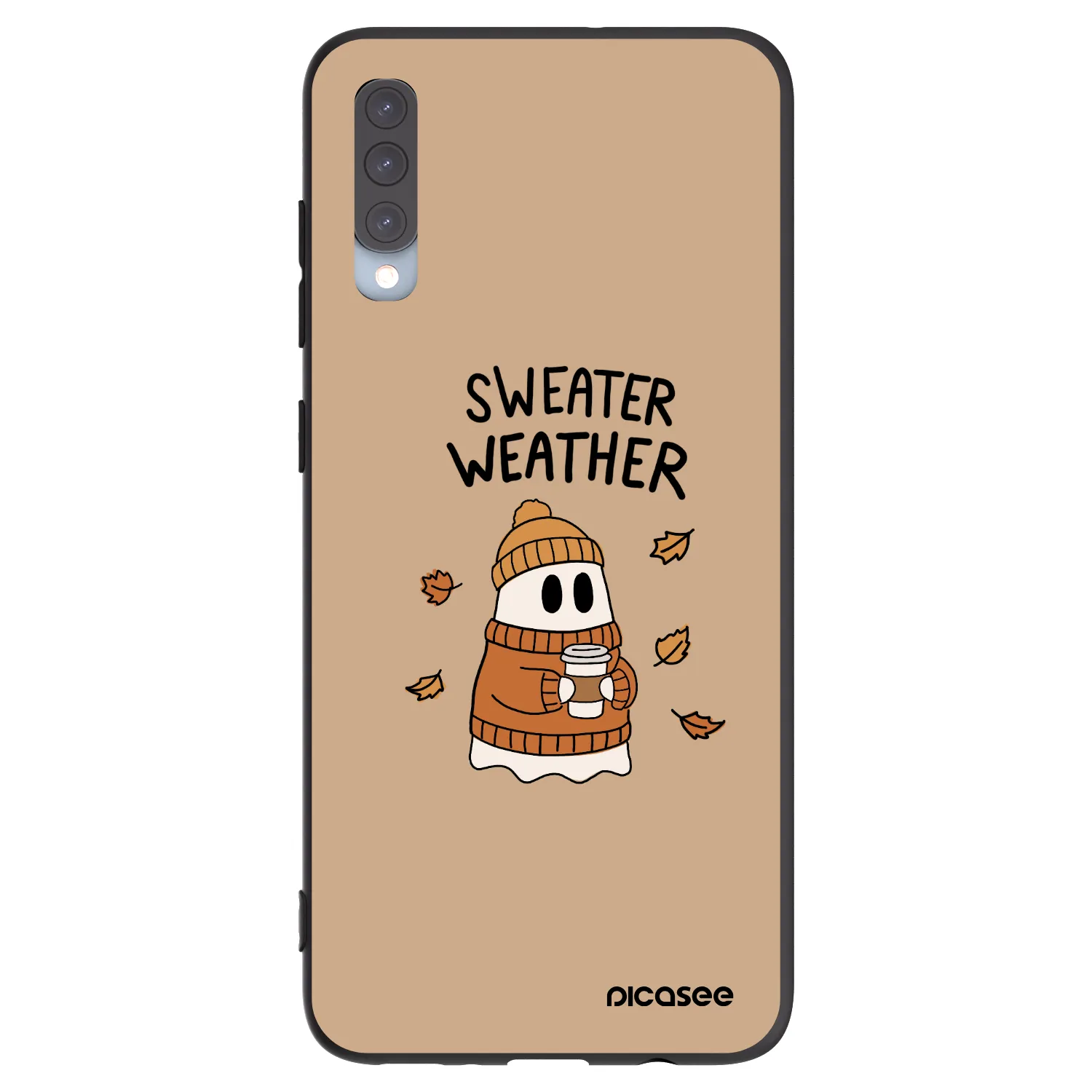 Picasee husă neagră din silicon pentru Samsung Galaxy A70 A705F - Sweater ghost